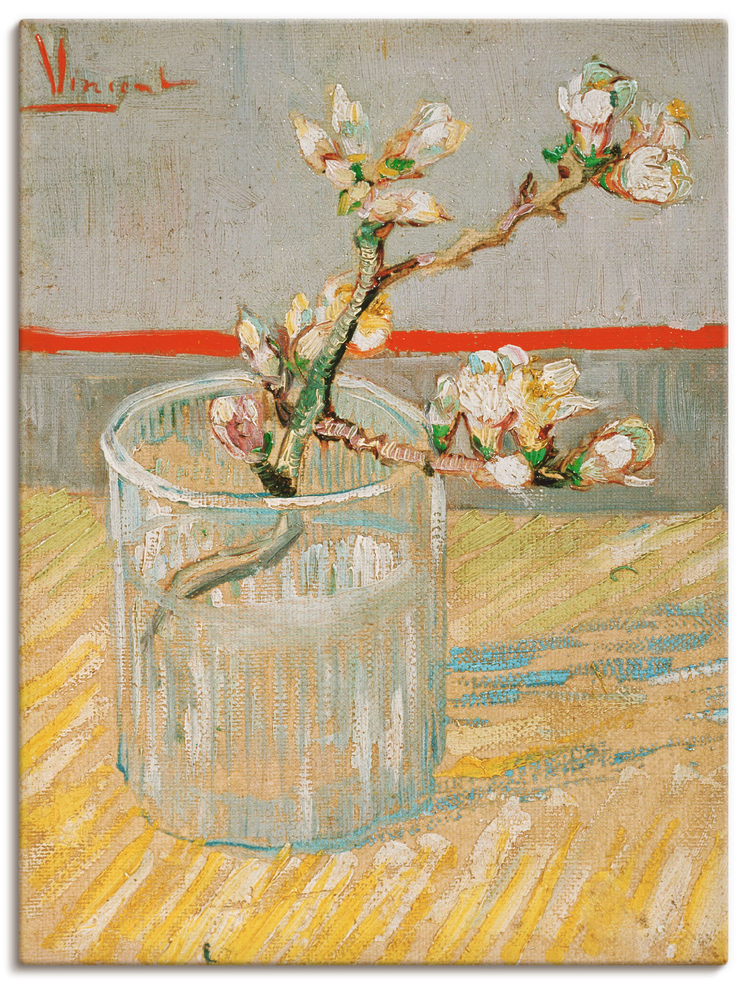 Artland Wandbild »Blühender Mandelbaumzweig in einem Glas«, Blumen, (1 St.), als Leinwandbild, Wandaufkleber oder Poster in versch. Grössen von Artland