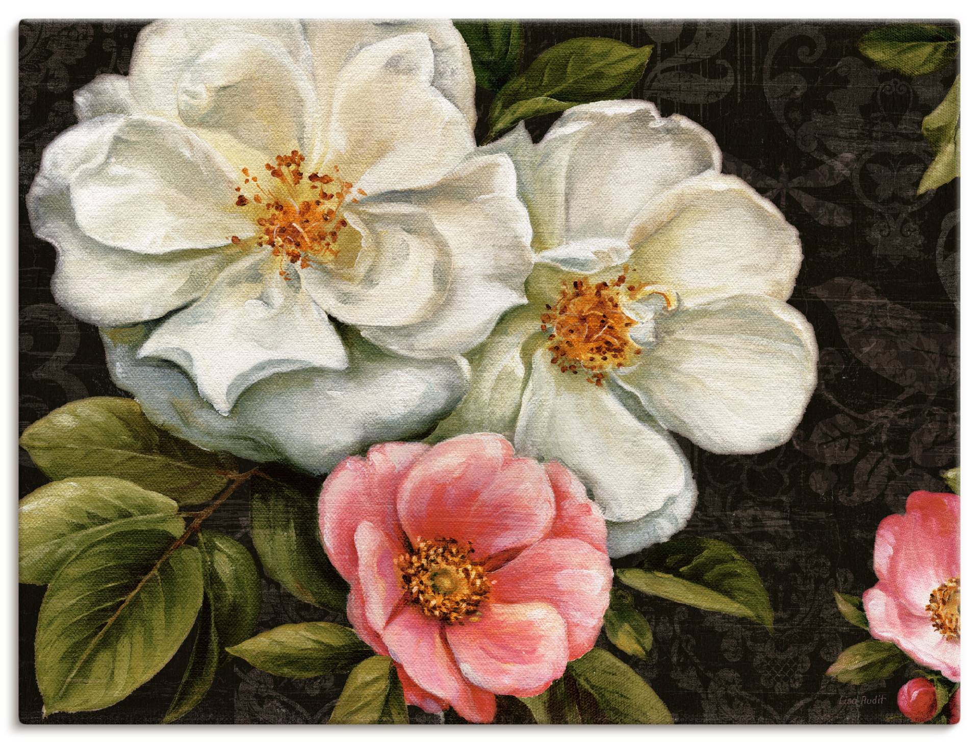 Artland Wandbild »Blumen Damast I«, Blumen, (1 St.), als Leinwandbild, Poster in verschied. Grössen von Artland