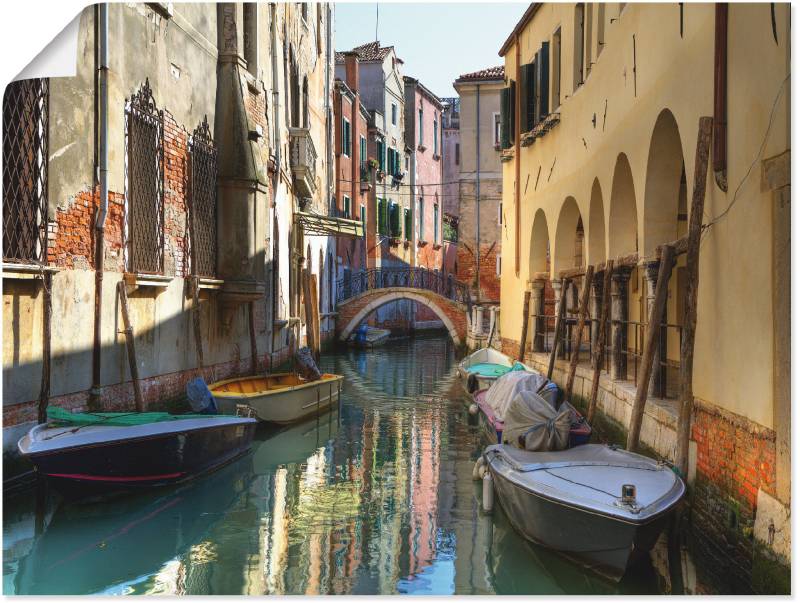 Artland Wandbild »Boote auf Kanal in Venedig«, Italien, (1 St.), als Alubild, Outdoorbild, Leinwandbild, Poster in verschied. Grössen von Artland