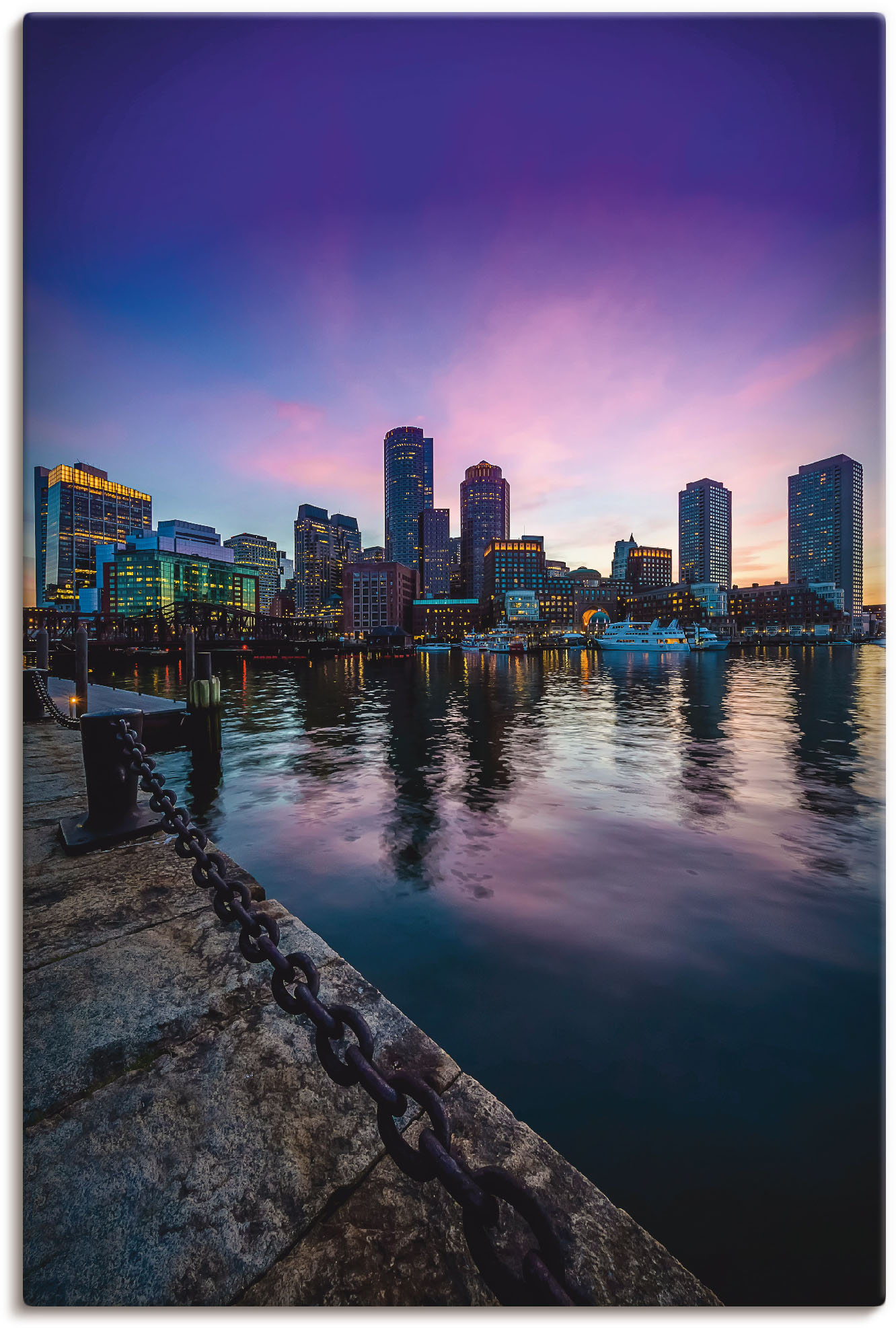 Artland Wandbild »Boston Fan Pier Park & Skyline«, Amerika, (1 St.), als Alubild, Leinwandbild, Wandaufkleber oder Poster in versch. Grössen von Artland