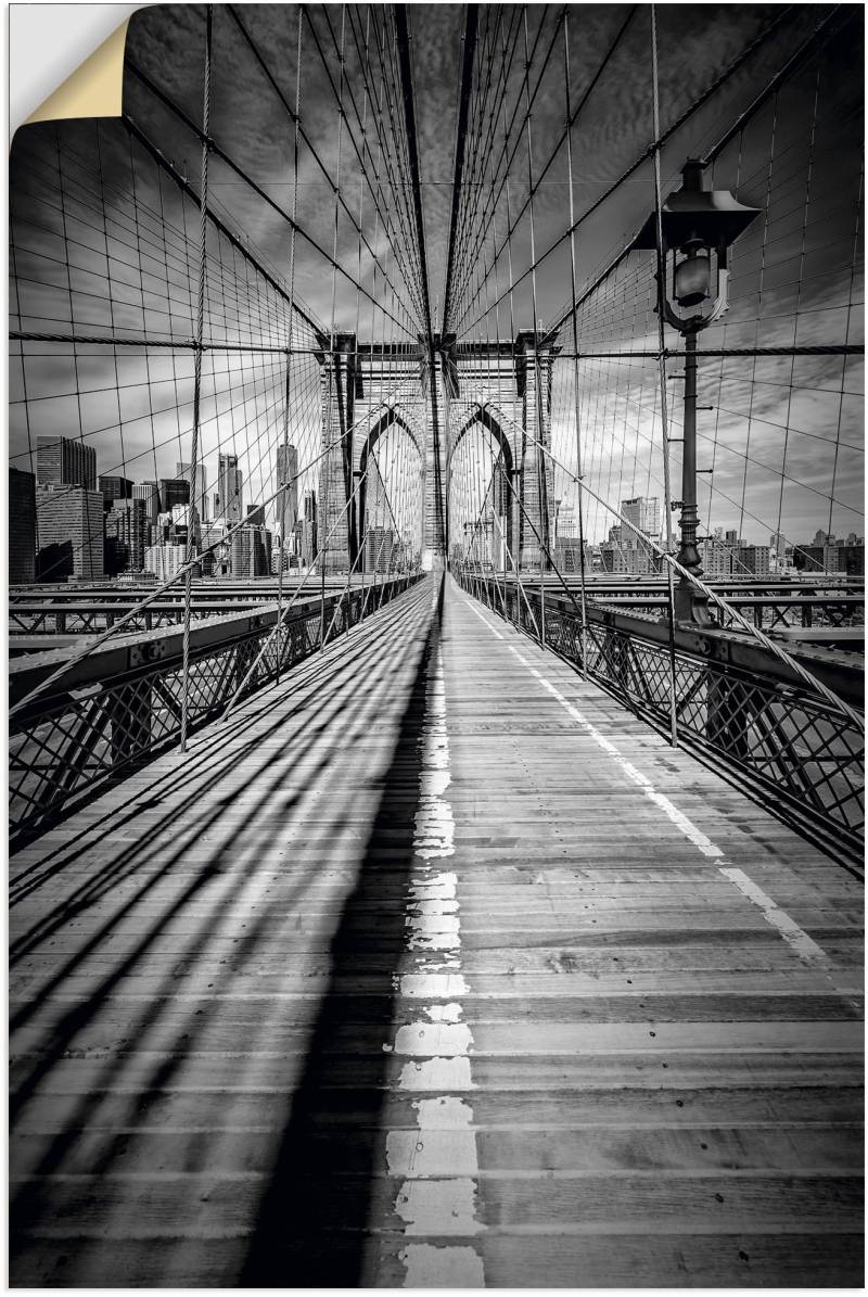 Artland Wandbild »Brooklyn Bridge, New York City Monochrom«, New York, (1 St.), als Leinwandbild, Poster in verschied. Grössen von Artland