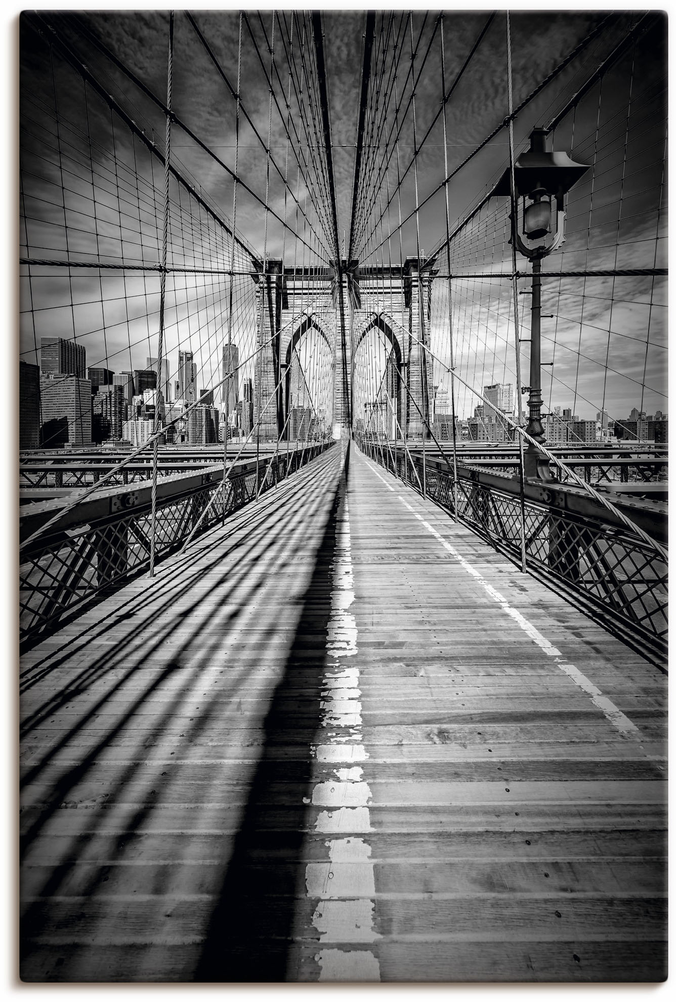 Artland Wandbild »Brooklyn Bridge, New York City Monochrom«, New York, (1 St.), als Leinwandbild, Poster in verschied. Grössen von Artland