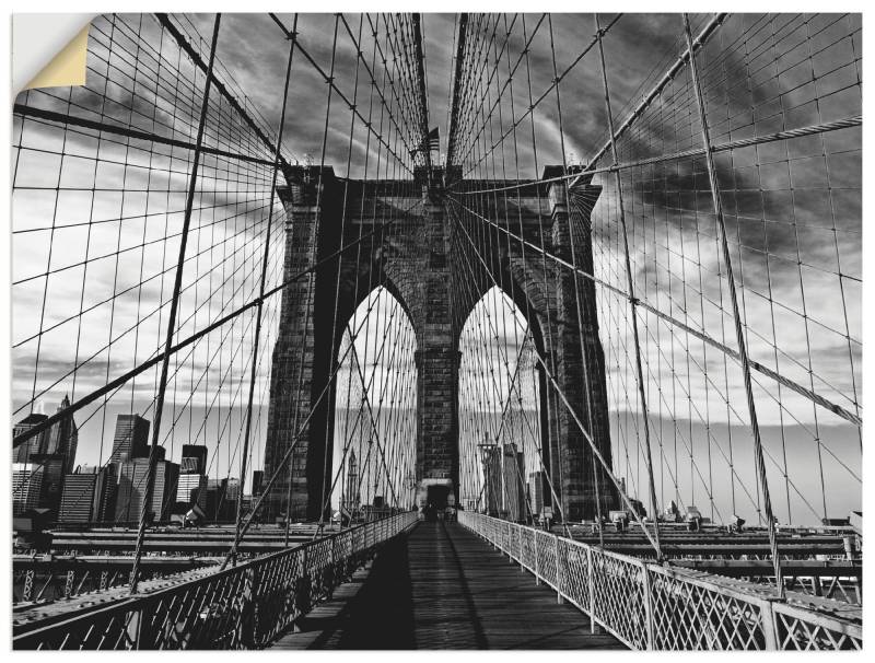 Artland Wandbild »Brooklyn Bridge - schwarz/weiss«, Brücken, (1 St.), als Alubild, Outdoorbild, Leinwandbild, Poster in verschied. Grössen von Artland