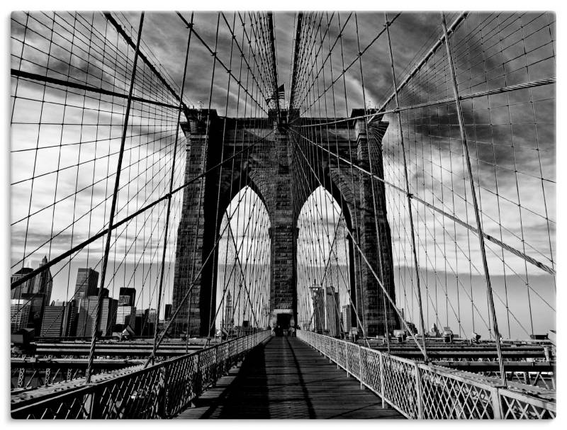 Artland Wandbild »Brooklyn Bridge - schwarz/weiss«, Brücken, (1 St.), als Alubild, Outdoorbild, Leinwandbild, Poster in verschied. Grössen von Artland