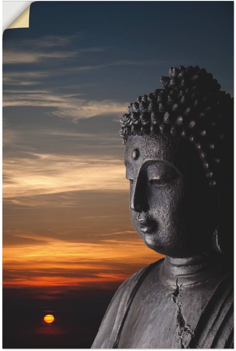 Artland Wandbild »Buddha Statue vor Sonnenuntergang«, Buddhismus, (1 St.), als Alubild, Leinwandbild, Wandaufkleber oder Poster in versch. Grössen von Artland