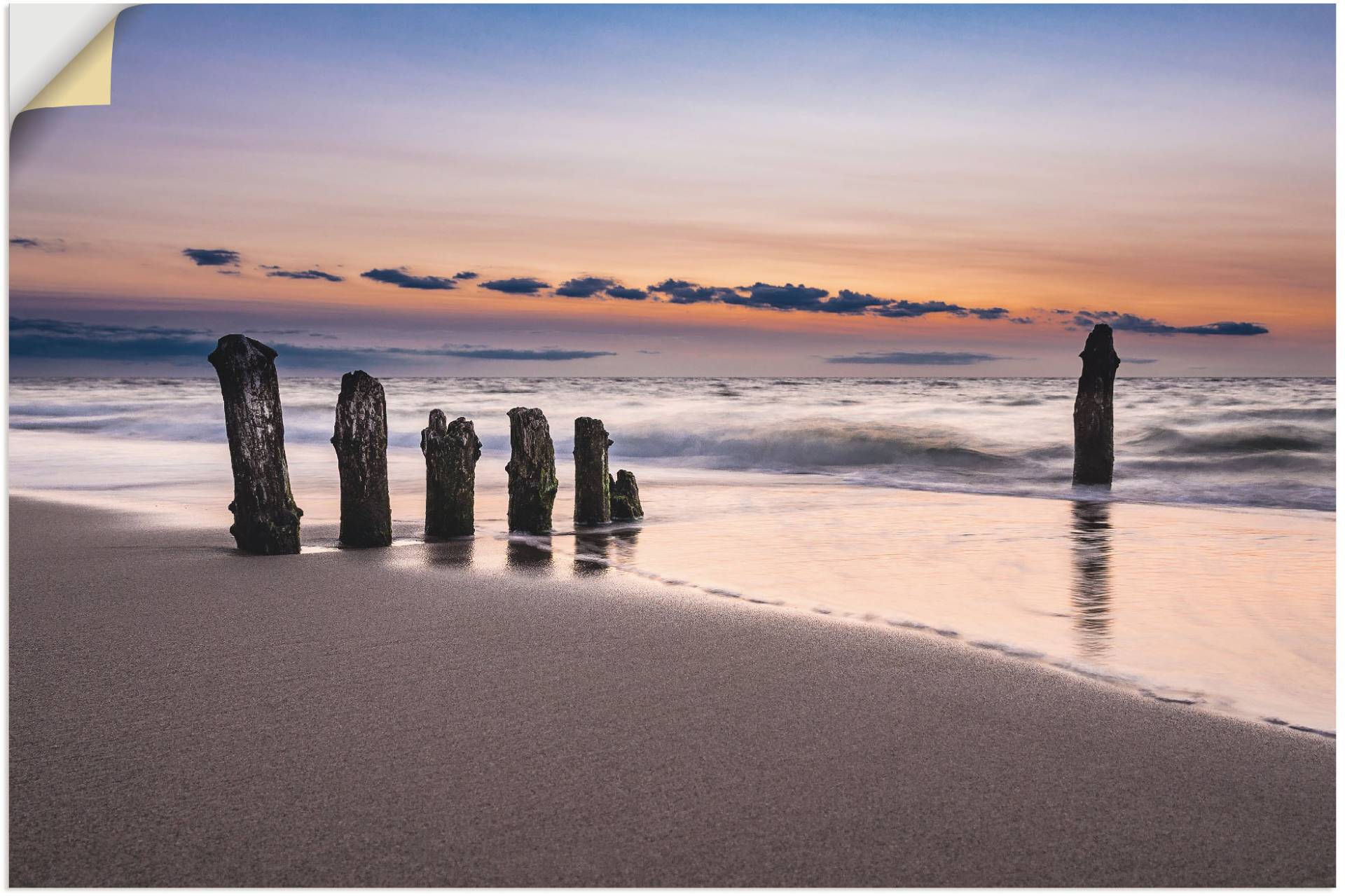 Artland Wandbild »Buhne an der Küste der Ostsee«, Strand, (1 St.), als Alubild, Outdoorbild, Leinwandbild, Wandaufkleber, versch. Grössen von Artland