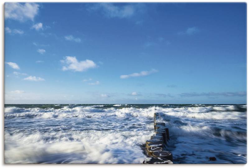 Artland Leinwandbild »Buhnen an der Küste der Ostsee III«, Gewässer, (1 St.), auf Keilrahmen gespannt von Artland