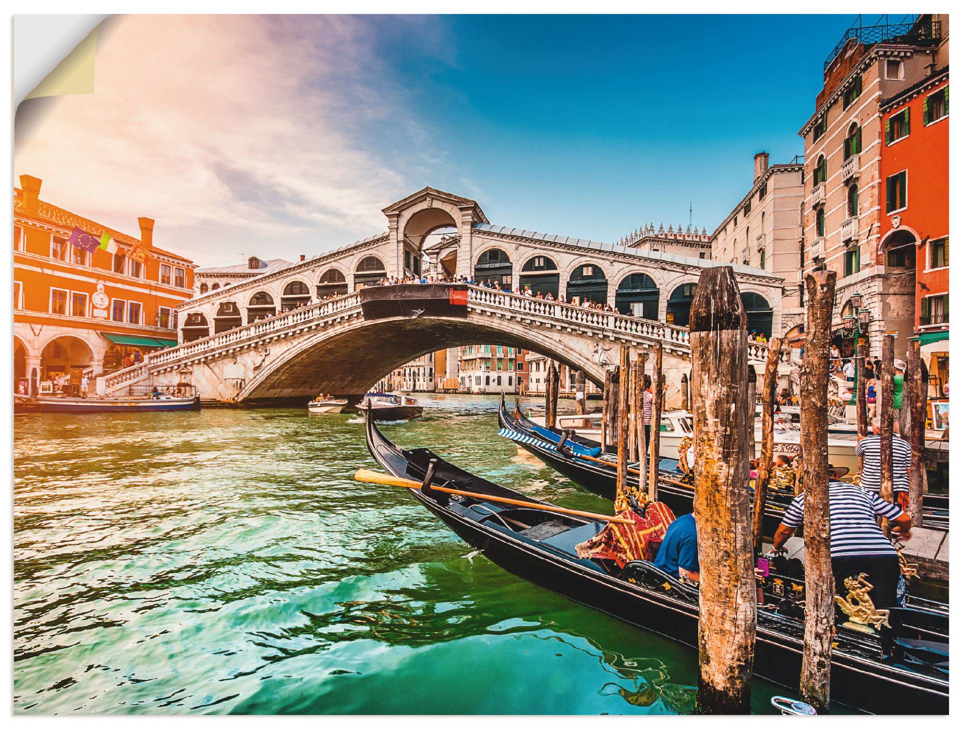 Artland Wandbild »Canal Grande RialtobrückeVenedig«, Brücken, (1 St.), als Alubild, Leinwandbild, Wandaufkleber oder Poster in versch. Grössen von Artland