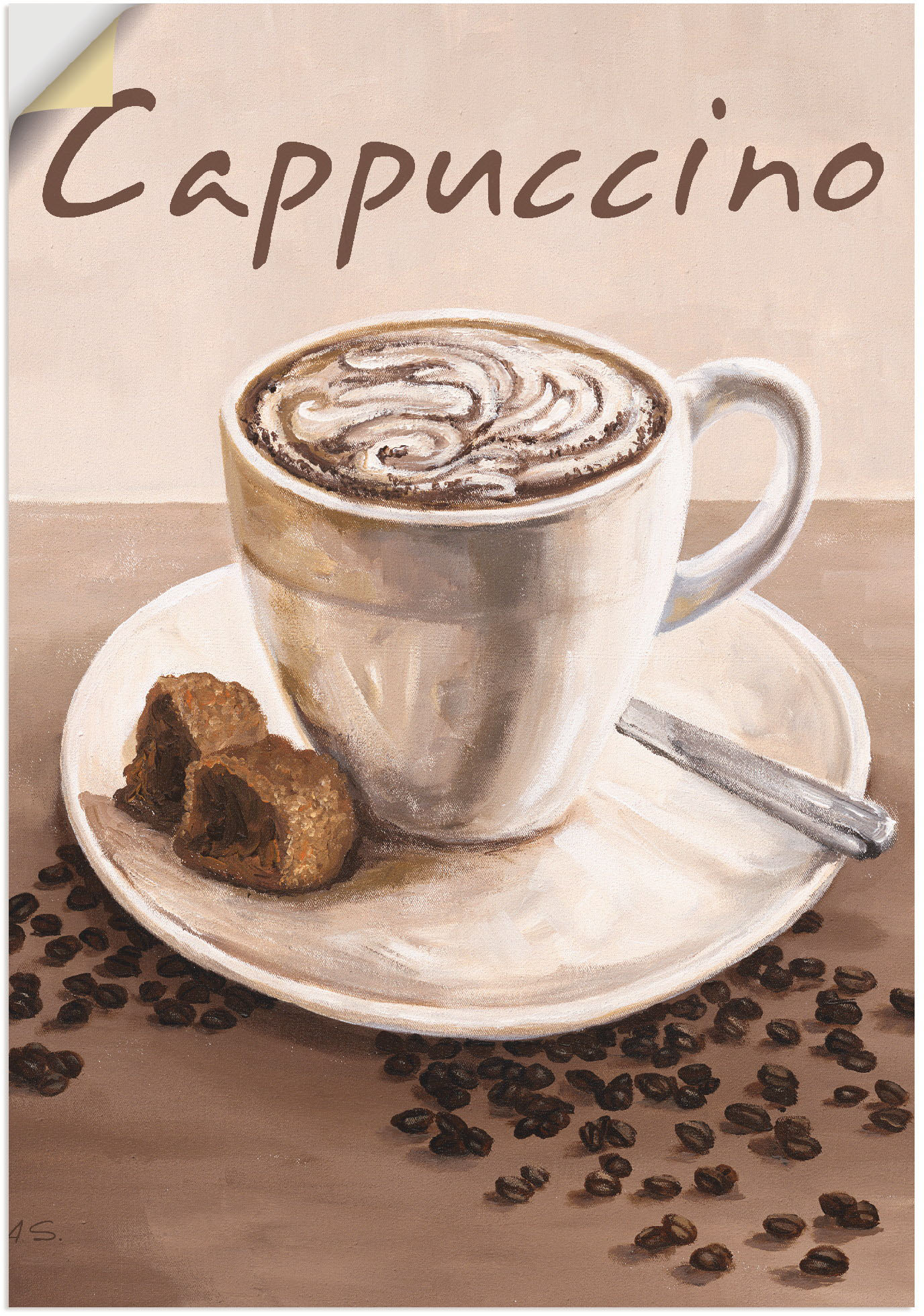 Artland Wandbild »Cappuccino - Kaffee«, Kaffee Bilder, (1 St.), als Leinwandbild, Poster, Wandaufkleber in verschied. Grössen von Artland