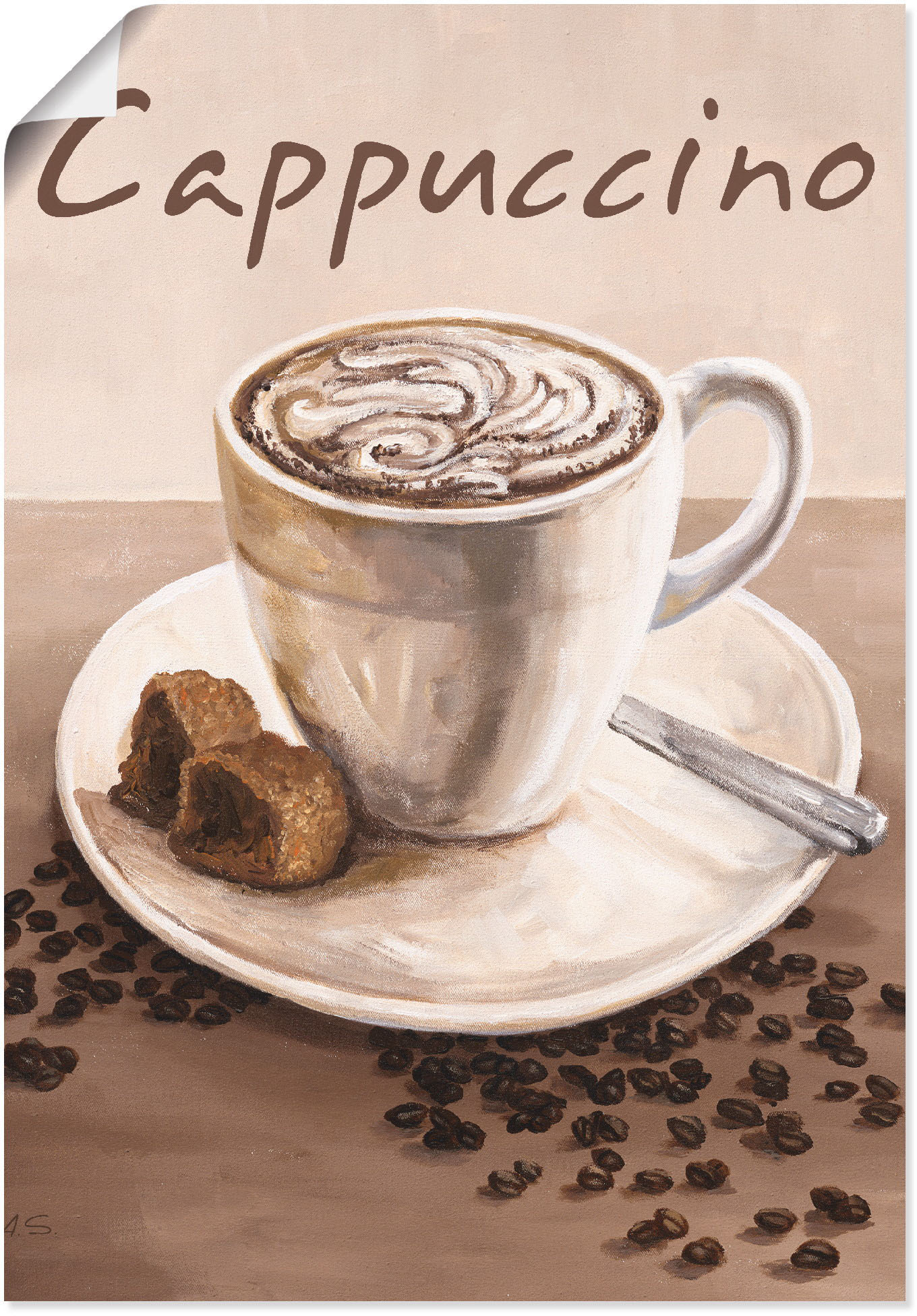 Artland Wandbild »Cappuccino - Kaffee«, Kaffee Bilder, (1 St.), als Leinwandbild, Poster, Wandaufkleber in verschied. Grössen von Artland