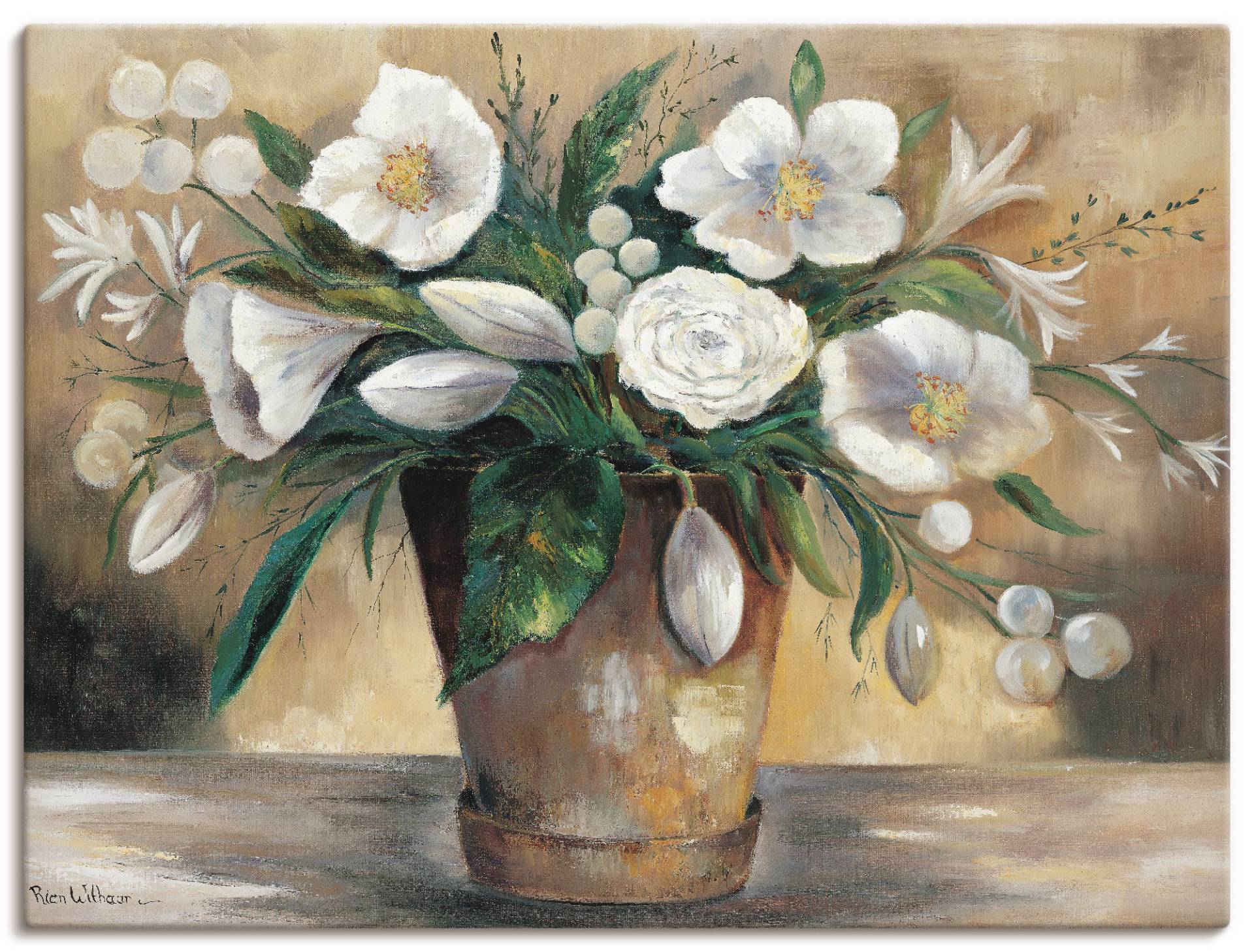 Artland Leinwandbild »Combination der Reinheit I«, Blumen, (1 St.), auf Keilrahmen gespannt von Artland