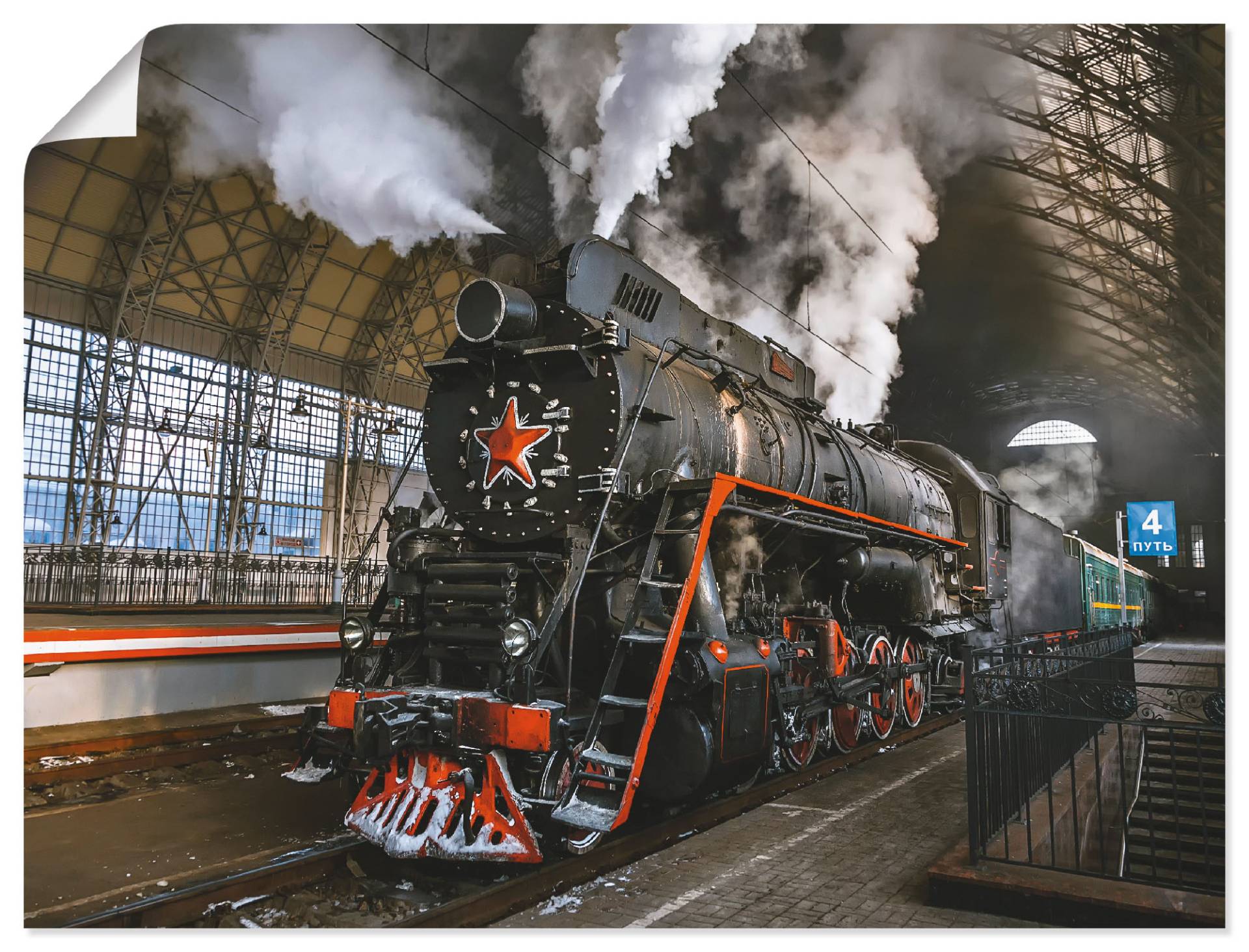 Artland Wandbild »Dampflokomotive«, Züge, (1 St.), als Leinwandbild, Wandaufkleber oder Poster in versch. Grössen von Artland