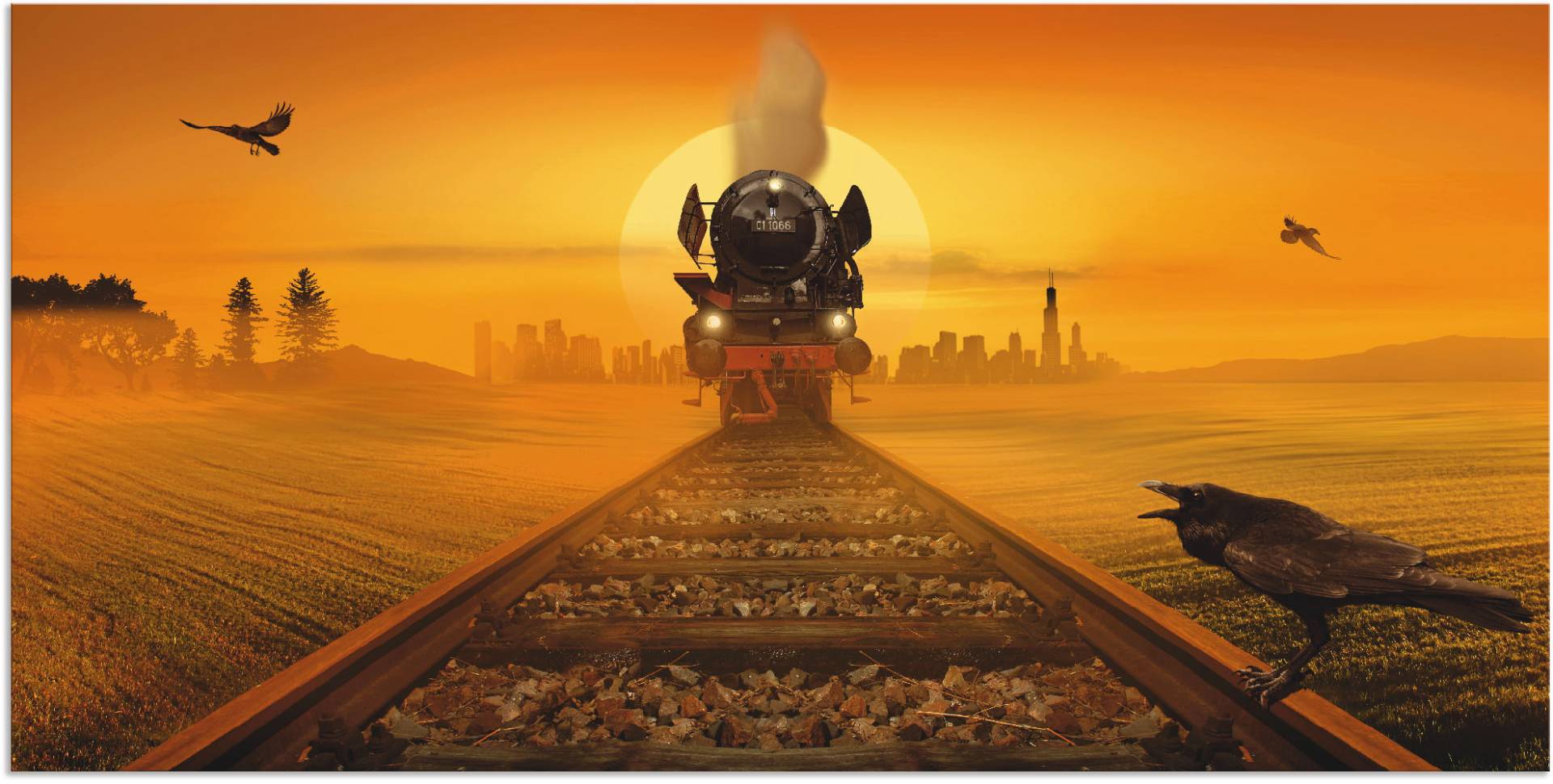 Artland Alu-Dibond-Druck »Dampflokomotive im Abendlicht«, Züge, (1 St.), für Innen- und Aussenbereich geeignet, Outdoorbild Artland Alu-Dibond-Druck »Dampflokomotive im Abendlicht«, Züge, (1 St.), für Innen- und Aussenbereich geeignet, Outdoorbild von Artland