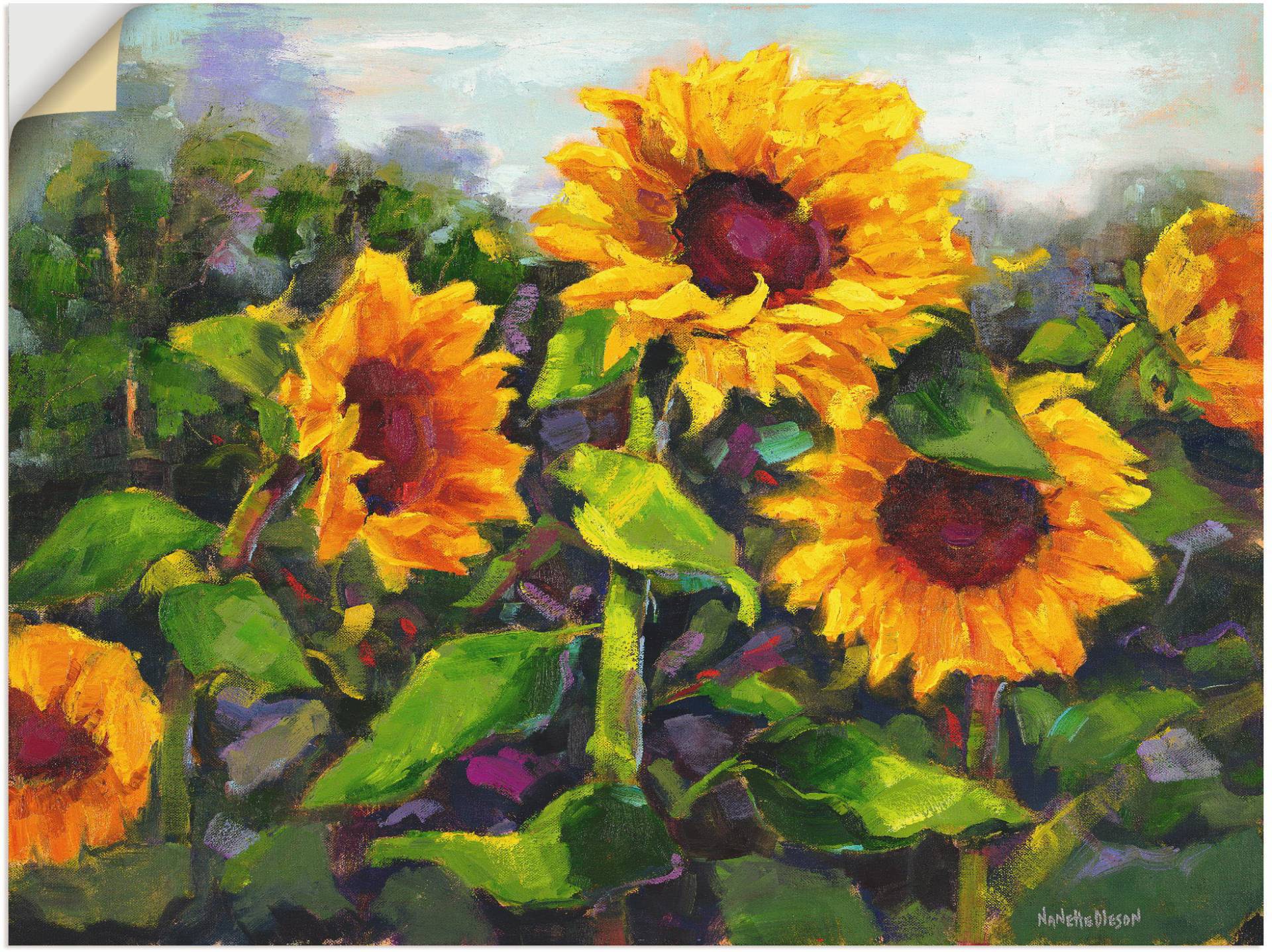 Artland Wandbild »Das Erwachen der Sonnenblumen IV«, Blumen, (1 St.), als Leinwandbild, Poster in verschied. Grössen von Artland