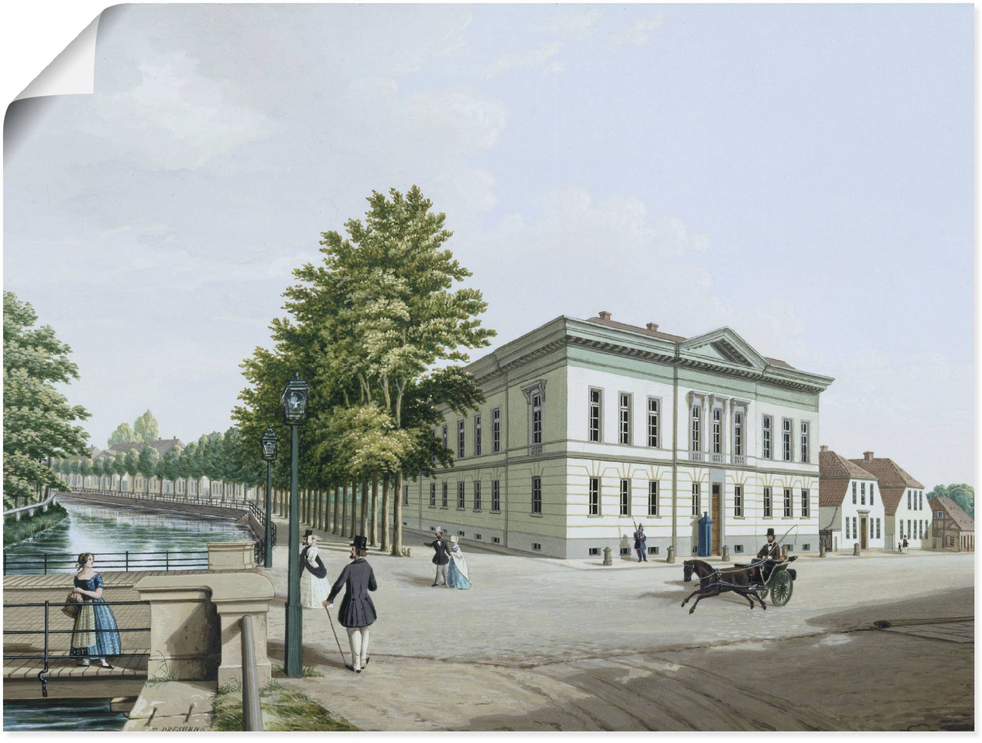 Artland Wandbild »Das Prinzenpalais in Oldenburg. Um 1848«, Gebäude, (1 St.), als Leinwandbild, Wandaufkleber oder Poster in versch. Grössen von Artland