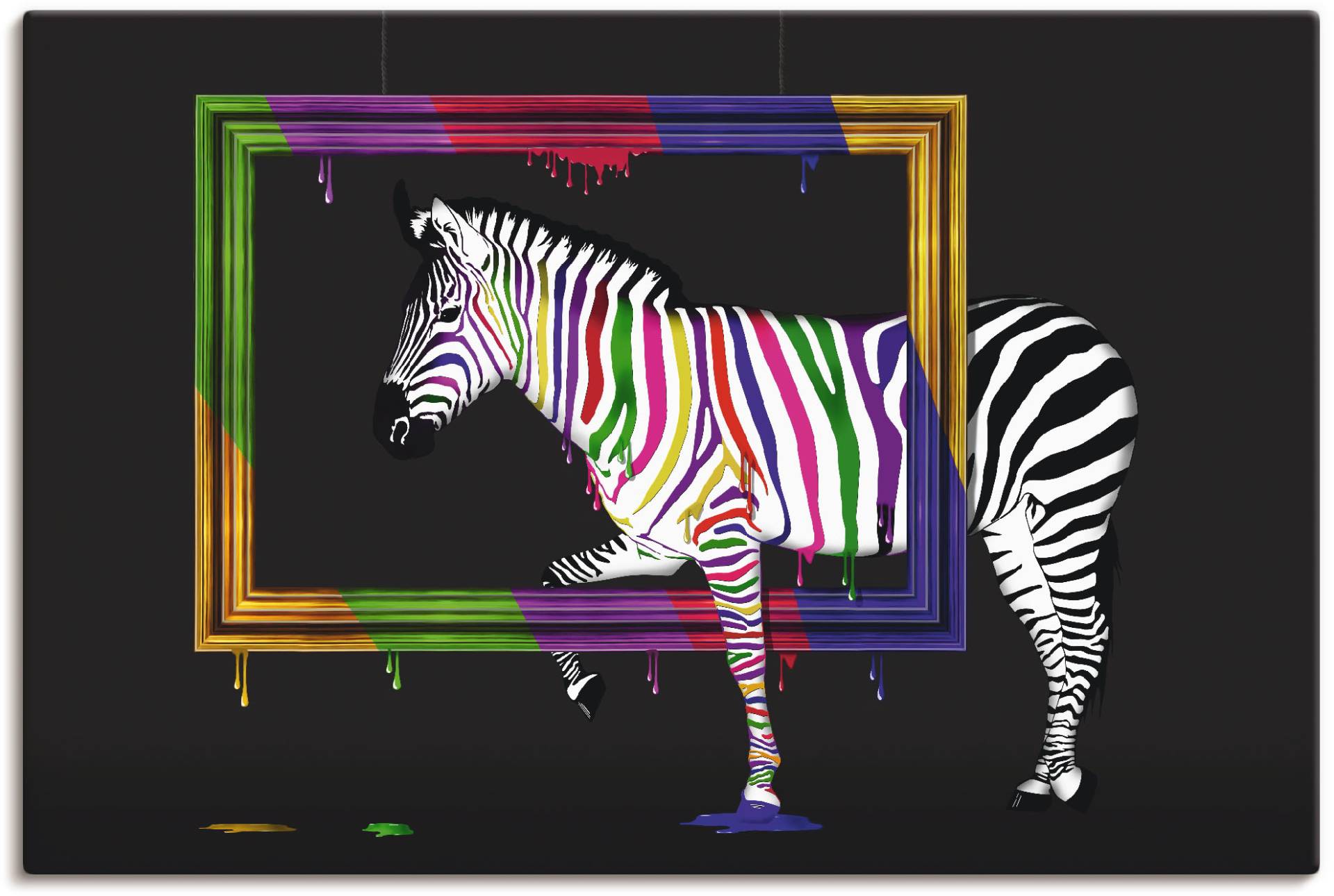 Artland Wandbild »Das Regenbogen Zebra«, Animal Fantasy, (1 St.), als Leinwandbild, Poster, Wandaufkleber in verschied. Grössen von Artland