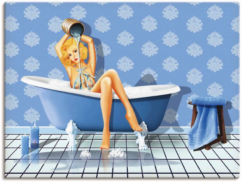 Artland Wandbild »Das sexy blaue Badezimmer«, Frau, (1 St.), als Leinwandbild, Poster, Wandaufkleber in verschied. Grössen von Artland