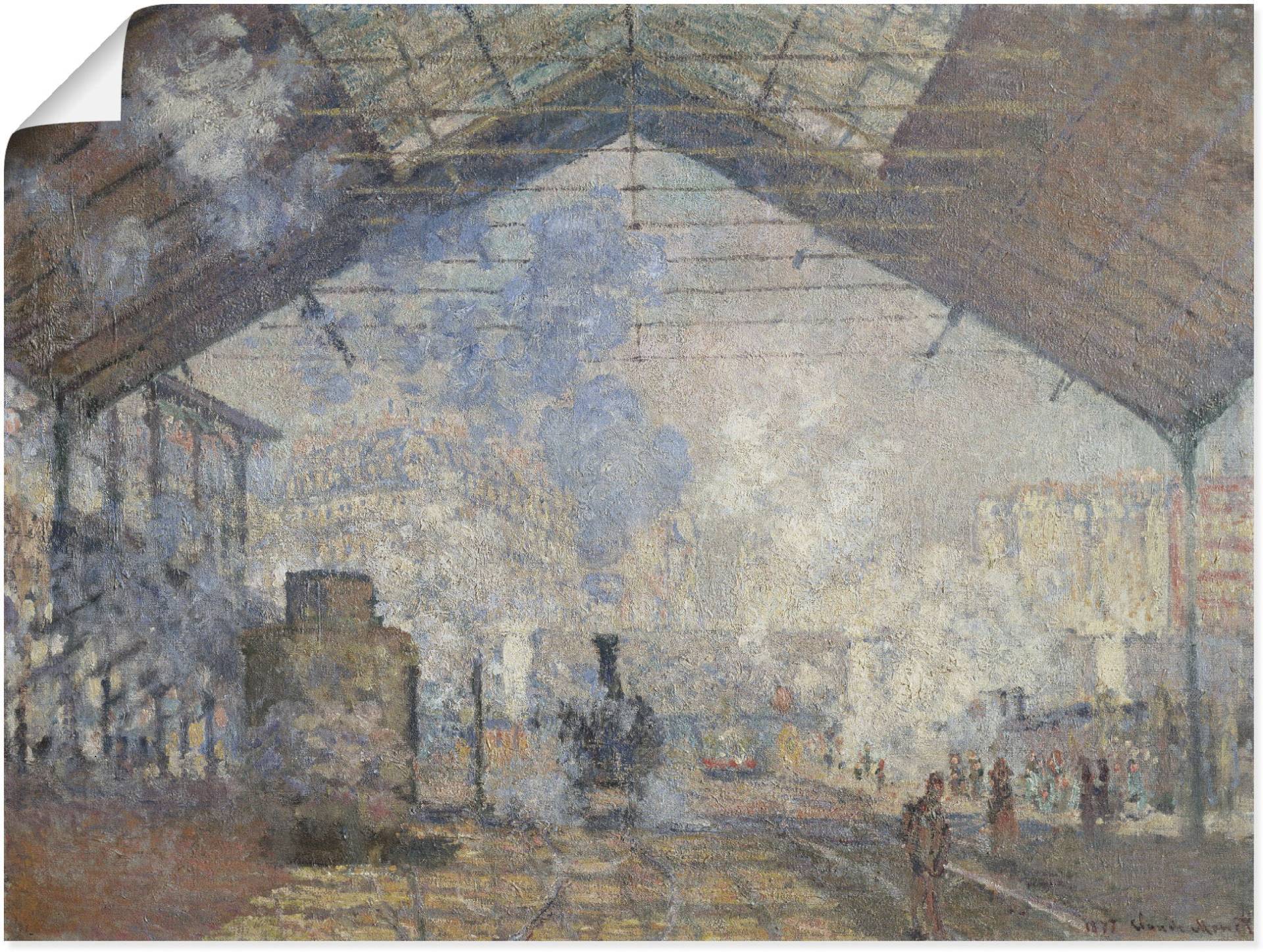 Artland Wandbild »Der Bahnhof Saint-Lazare. 1877«, Gebäude, (1 St.), als Leinwandbild, Wandaufkleber oder Poster in versch. Grössen von Artland