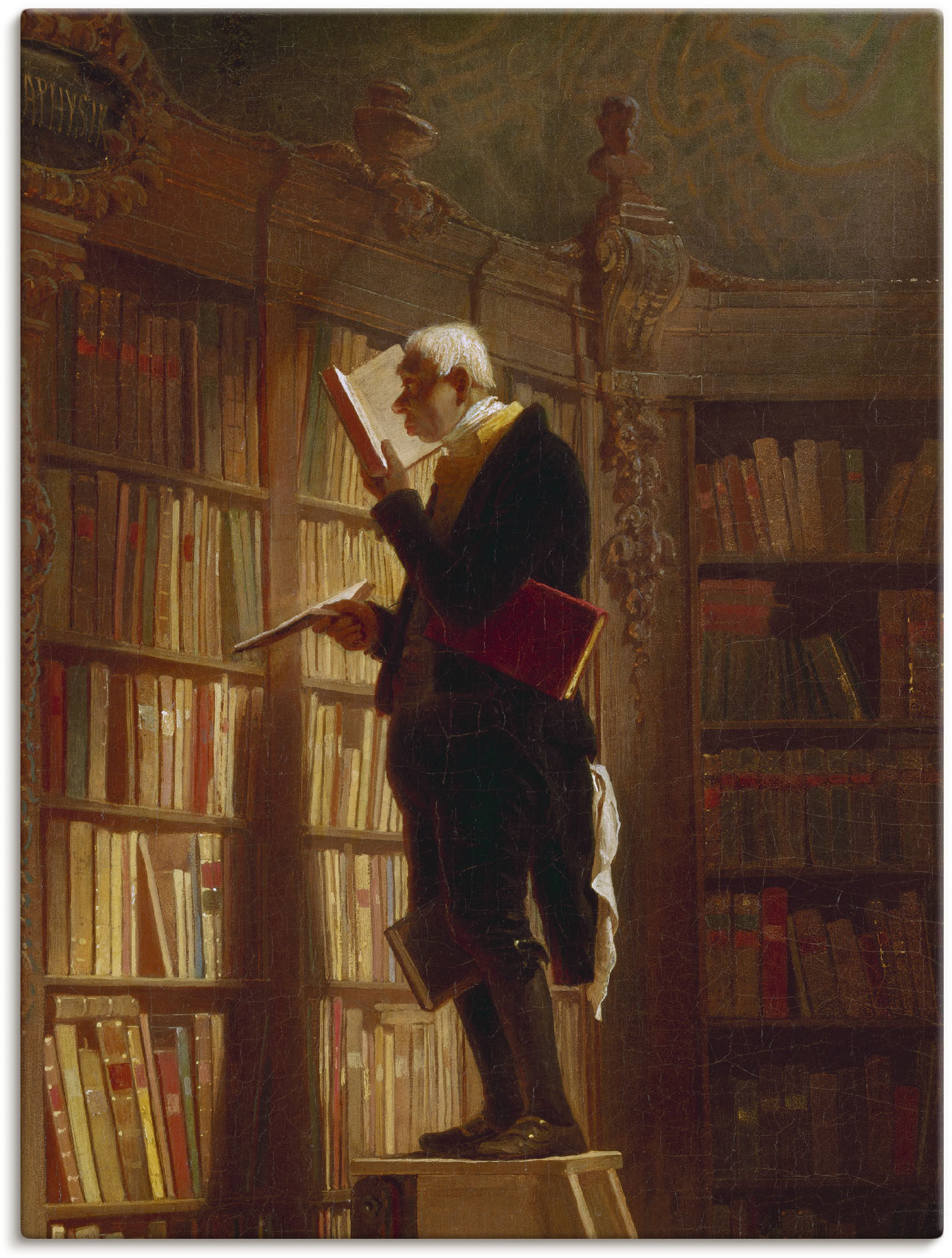 Artland Wandbild »Der Bücherwurm (Detail). Um 1850«, Mann, (1 St.), als Leinwandbild, Poster in verschied. Grössen von Artland