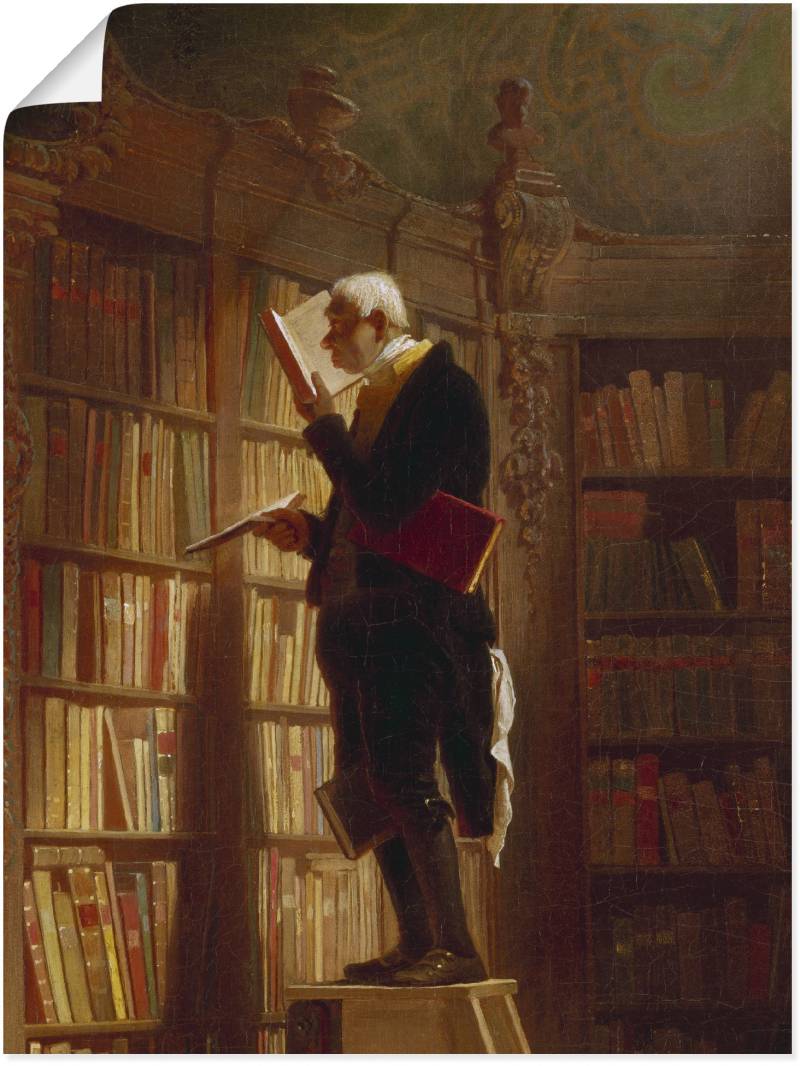 Artland Wandbild »Der Bücherwurm (Detail). Um 1850«, Mann, (1 St.), als Leinwandbild, Poster in verschied. Grössen von Artland