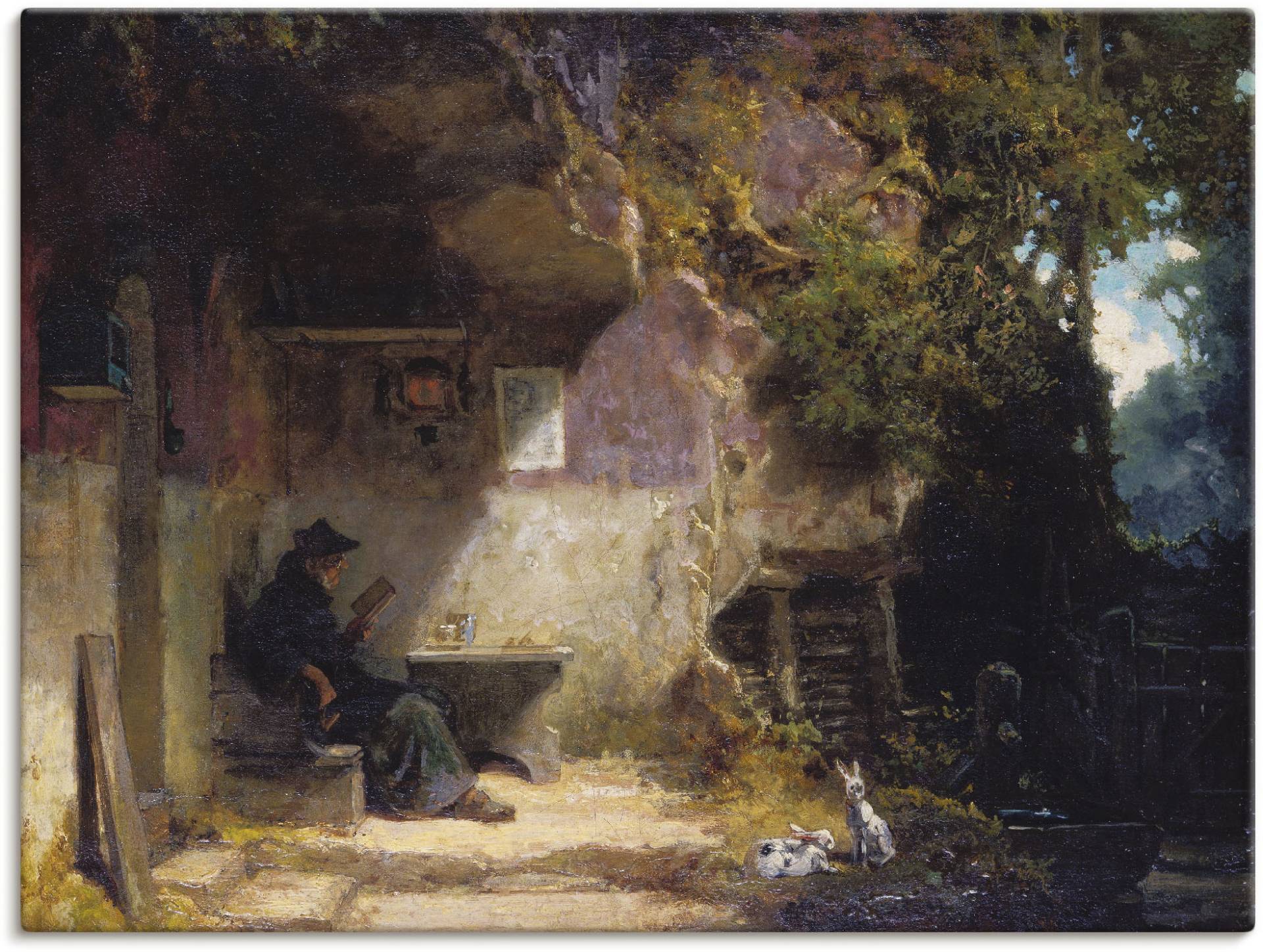 Artland Wandbild »Der Einsiedler vor seiner Klause, Siesta«, Mann, (1 St.), als Leinwandbild, Wandaufkleber oder Poster in versch. Grössen von Artland