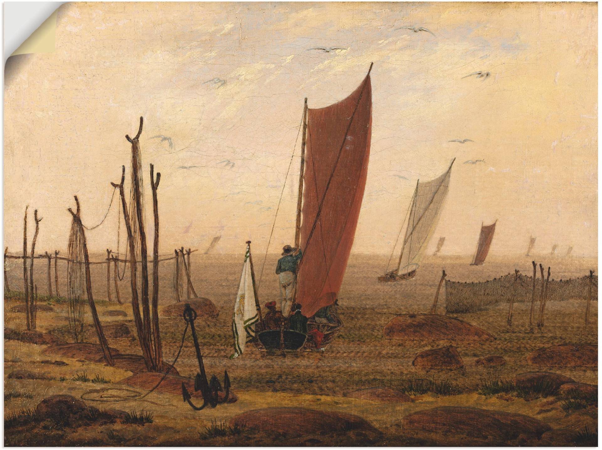 Artland Wandbild »Der Morgen (Ausfahrende Boote)«, Boote & Schiffe, (1 St.), als Leinwandbild, Wandaufkleber oder Poster in versch. Grössen von Artland