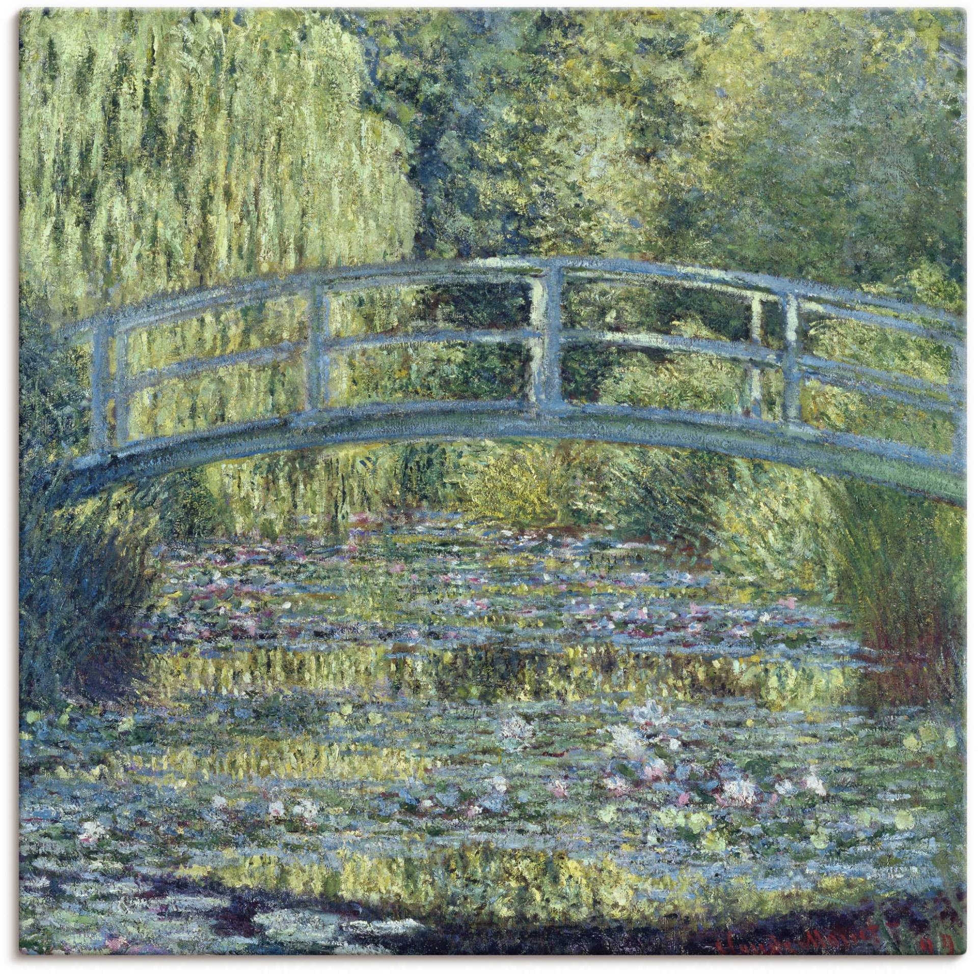 Artland Leinwandbild »Der Seerosenteich, Harmonie in Grün«, Gartenbilder, (1 St.), auf Keilrahmen gespannt von Artland