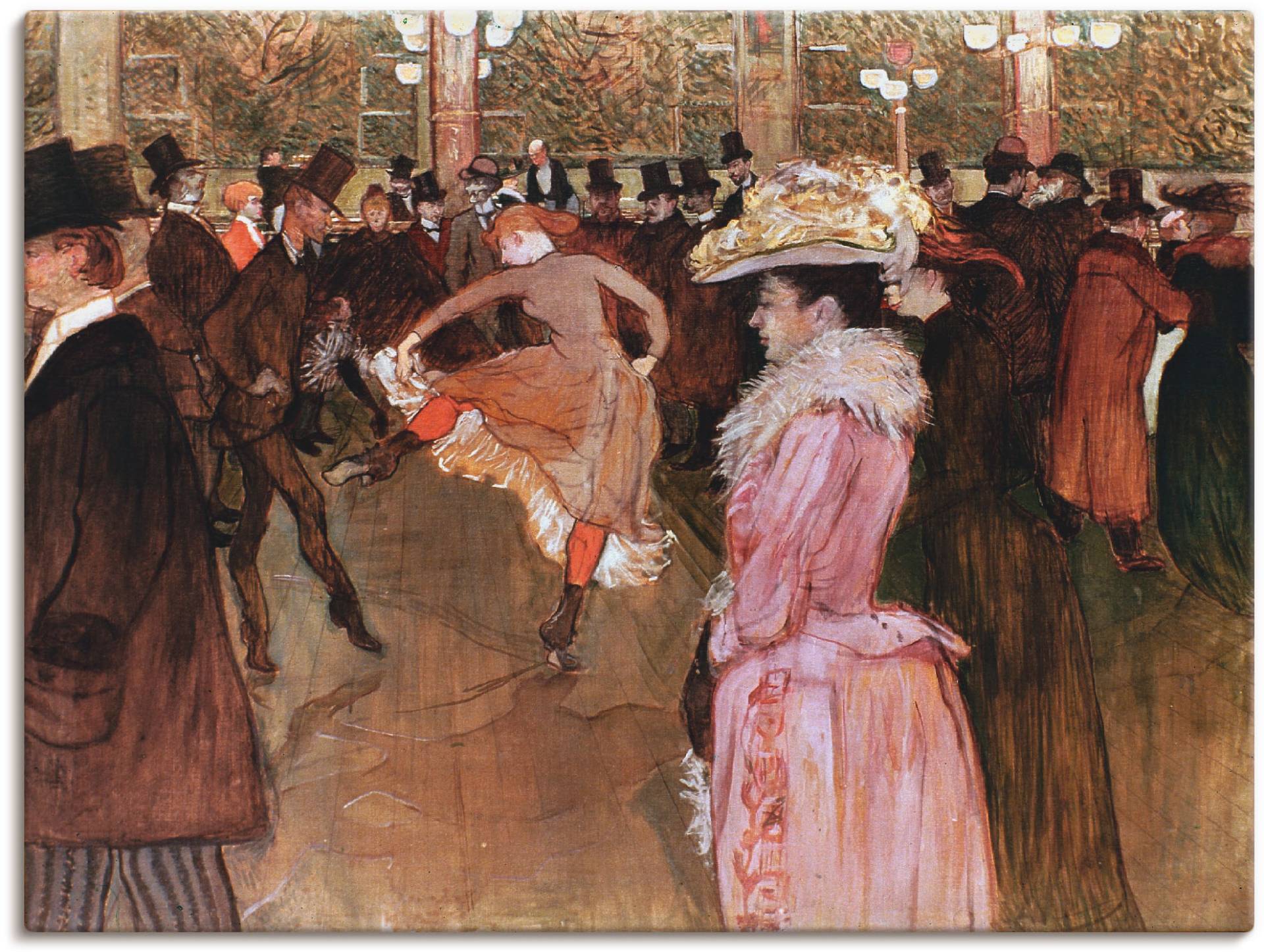 Artland Leinwandbild »Der Tanz im Moulin Rouge, 1890«, Gruppen & Familien, (1 St.), auf Keilrahmen gespannt von Artland