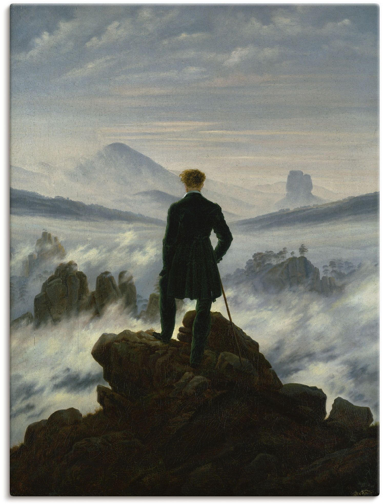 Artland Wandbild »Der Wanderer über dem Nebelmeer. Um 1818«, Mann, (1 St.), als Leinwandbild, Poster in verschied. Grössen von Artland