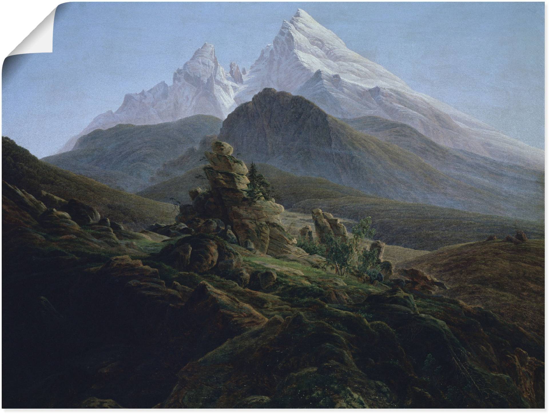 Artland Wandbild »Der Watzmann. Um 1824«, Berge, (1 St.), als Alubild, Leinwandbild, Wandaufkleber oder Poster in versch. Grössen von Artland