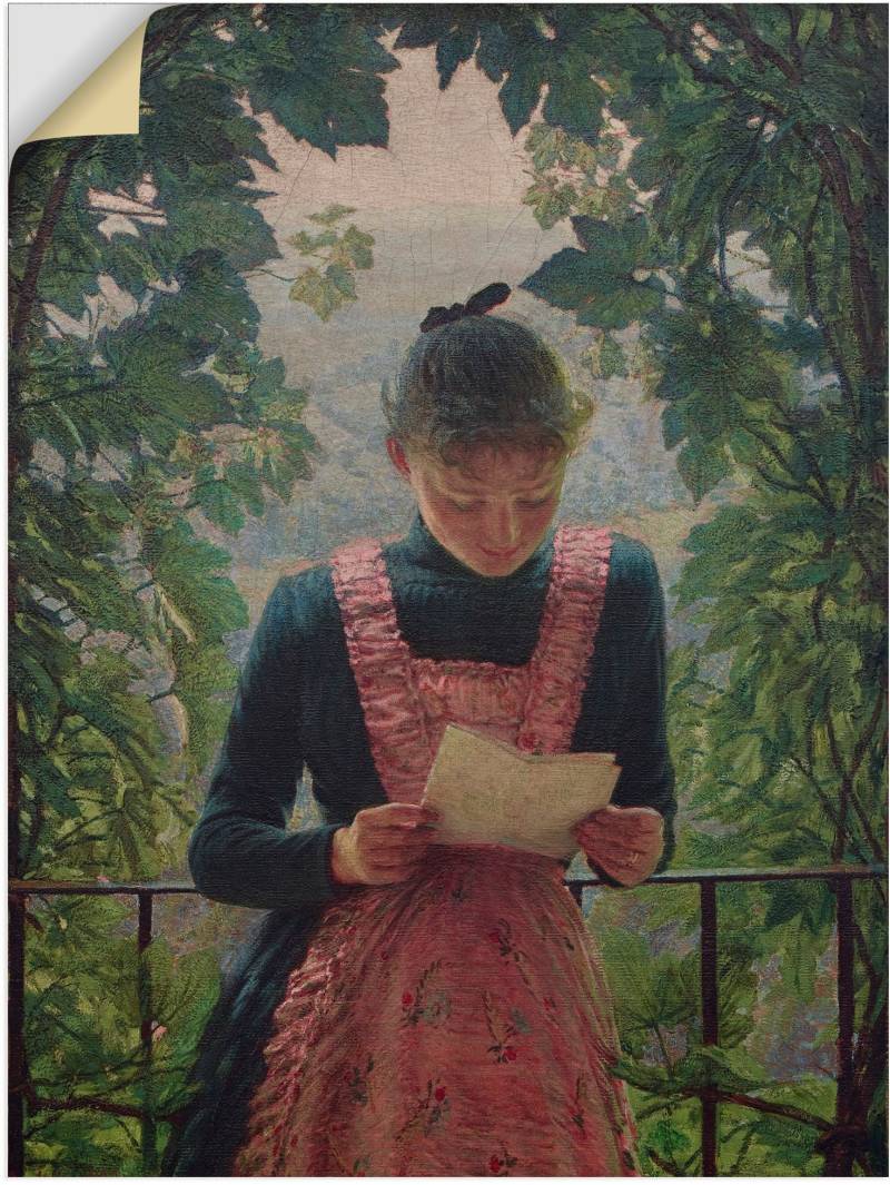 Artland Wandbild »Der erste Brief. 1890«, Bilder von Frauen, (1 St.), als Leinwandbild, Wandaufkleber oder Poster in versch. Grössen von Artland