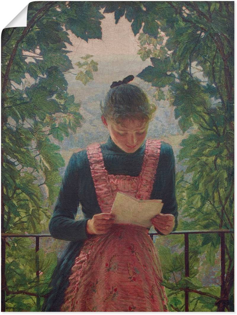 Artland Wandbild »Der erste Brief. 1890«, Bilder von Frauen, (1 St.), als Leinwandbild, Wandaufkleber oder Poster in versch. Grössen von Artland