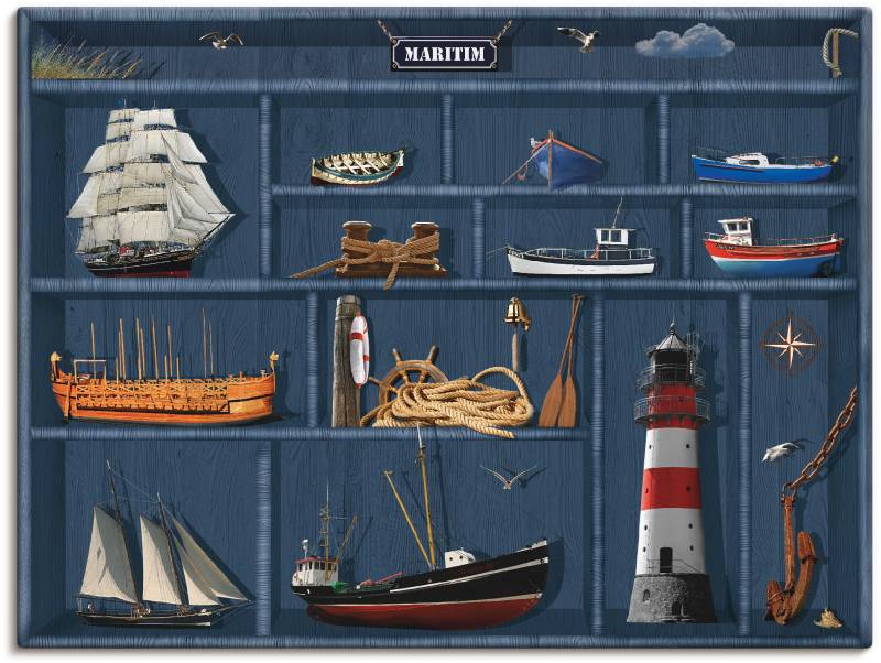 Artland Wandbild »Der maritime Setzkasten«, Arrangements, (1 St.), als Leinwandbild, Poster, Wandaufkleber in verschied. Grössen von Artland