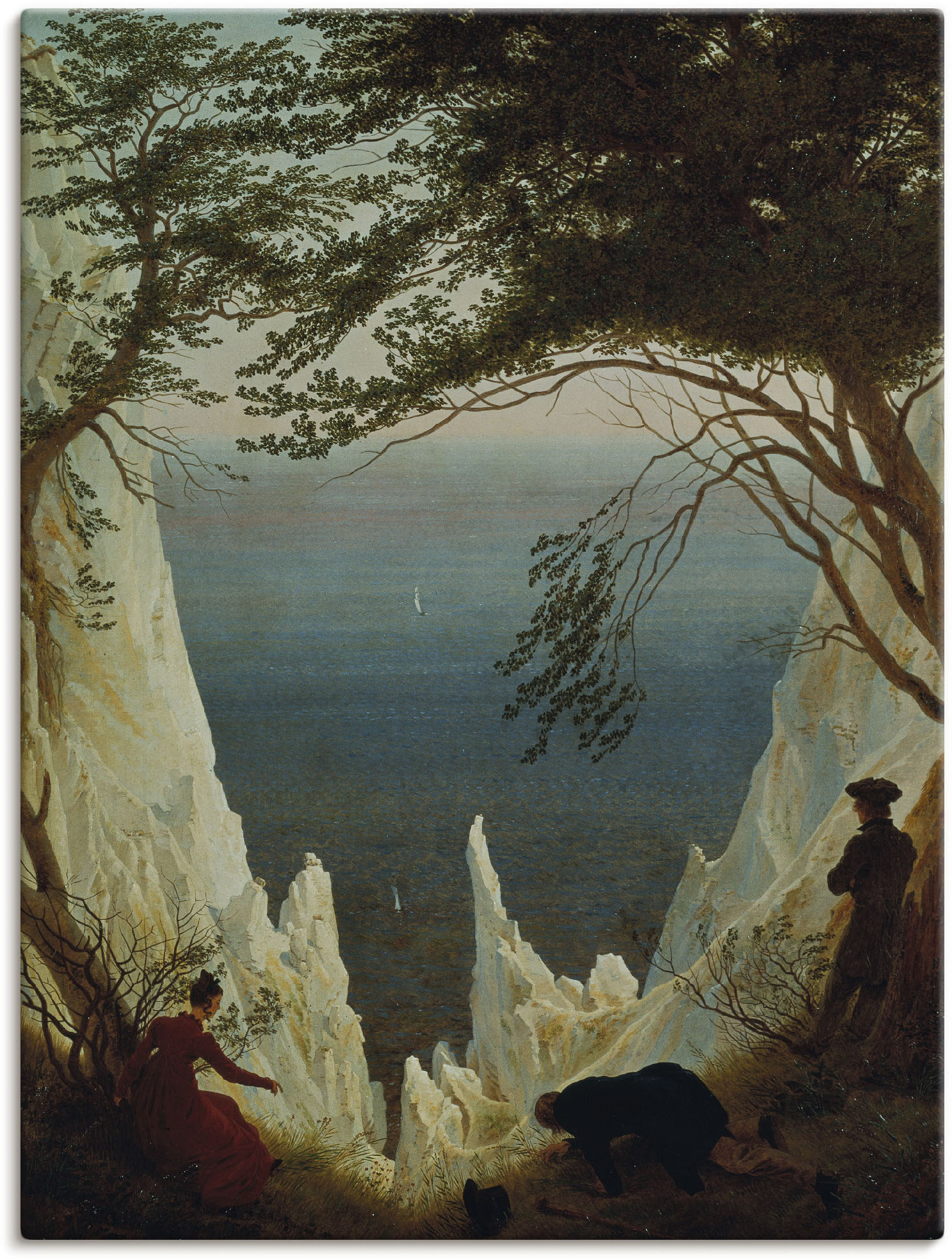 Artland Leinwandbild »Die Kreidefelsen von Rügen. 1818/1819.«, Felsen, (1 St.), auf Keilrahmen gespannt von Artland