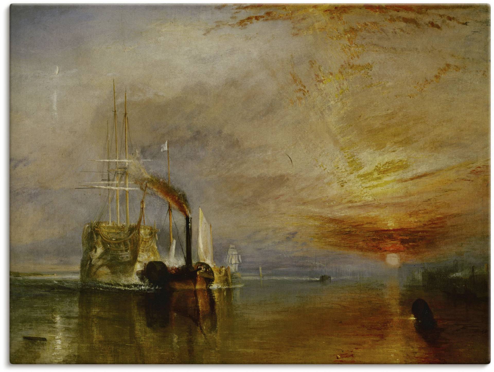 Artland Leinwandbild »Die Temeraire an ihrem Ankerplatz«, Gewässer, (1 St.), auf Keilrahmen gespannt Artland Leinwandbild »Die Temeraire an ihrem Ankerplatz«, Gewässer, (1 St.), auf Keilrahmen gespannt von Artland
