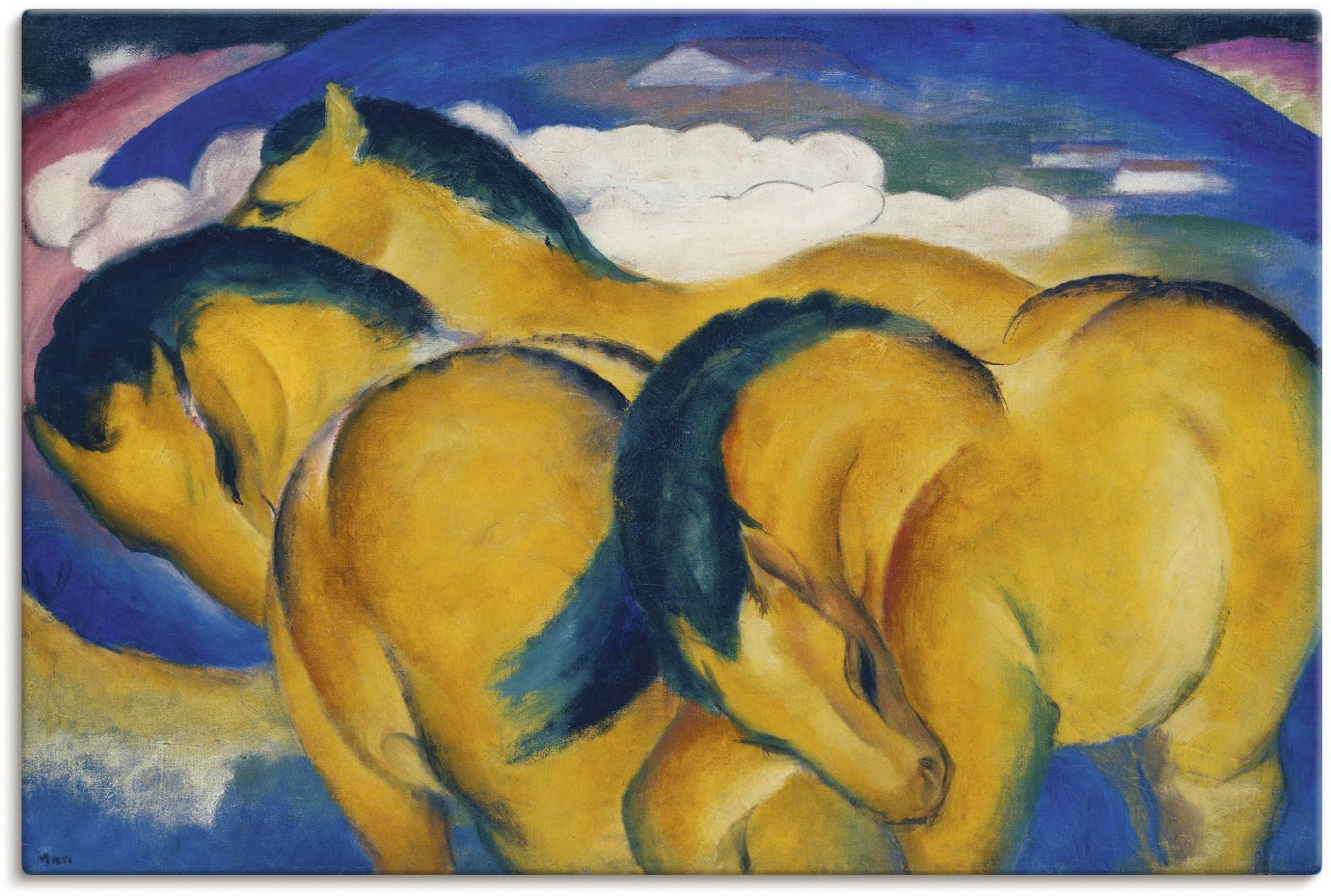 Artland Wandbild »Die kleinen gelben Pferde. 1912«, Haustiere, (1 St.), als Alubild, Outdoorbild, Leinwandbild in verschied. Grössen Artland Wandbild »Die kleinen gelben Pferde. 1912«, Haustiere, (1 St.), als Alubild, Outdoorbild, Leinwandbild in verschied. Grössen von Artland