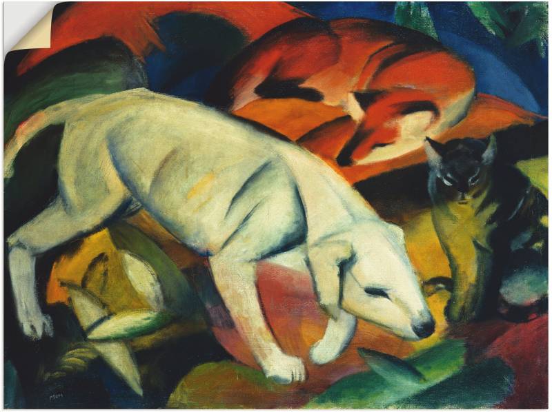 Artland Wandbild »Drei Tiere (Hund Fuchs und Katze). 1912«, Haustiere, (1 St.), als Leinwandbild, Wandaufkleber in verschied. Grössen von Artland