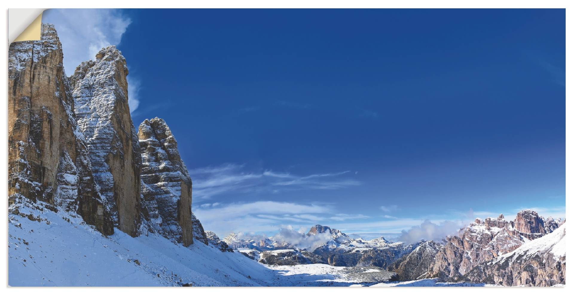 Artland Wandbild »Drei Zinnen Umrundung in den Dolomiten«, Himmel, (1 St.), als Alubild, Outdoorbild, Wandaufkleber in verschied. Grössen von Artland