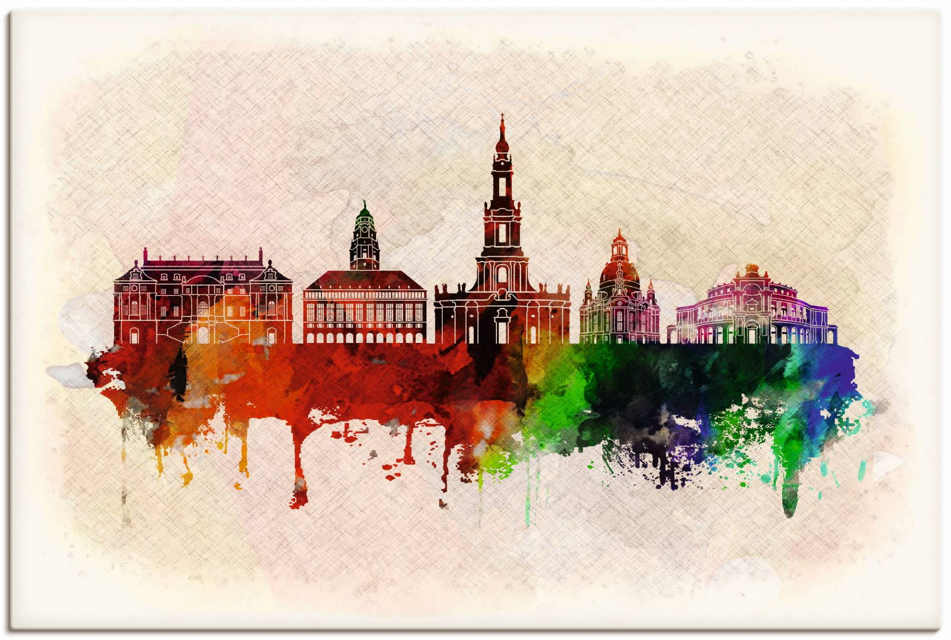 Artland Leinwandbild »Dresden Deutschland Skyline«, Deutschland, (1 St.), auf Keilrahmen gespannt von Artland