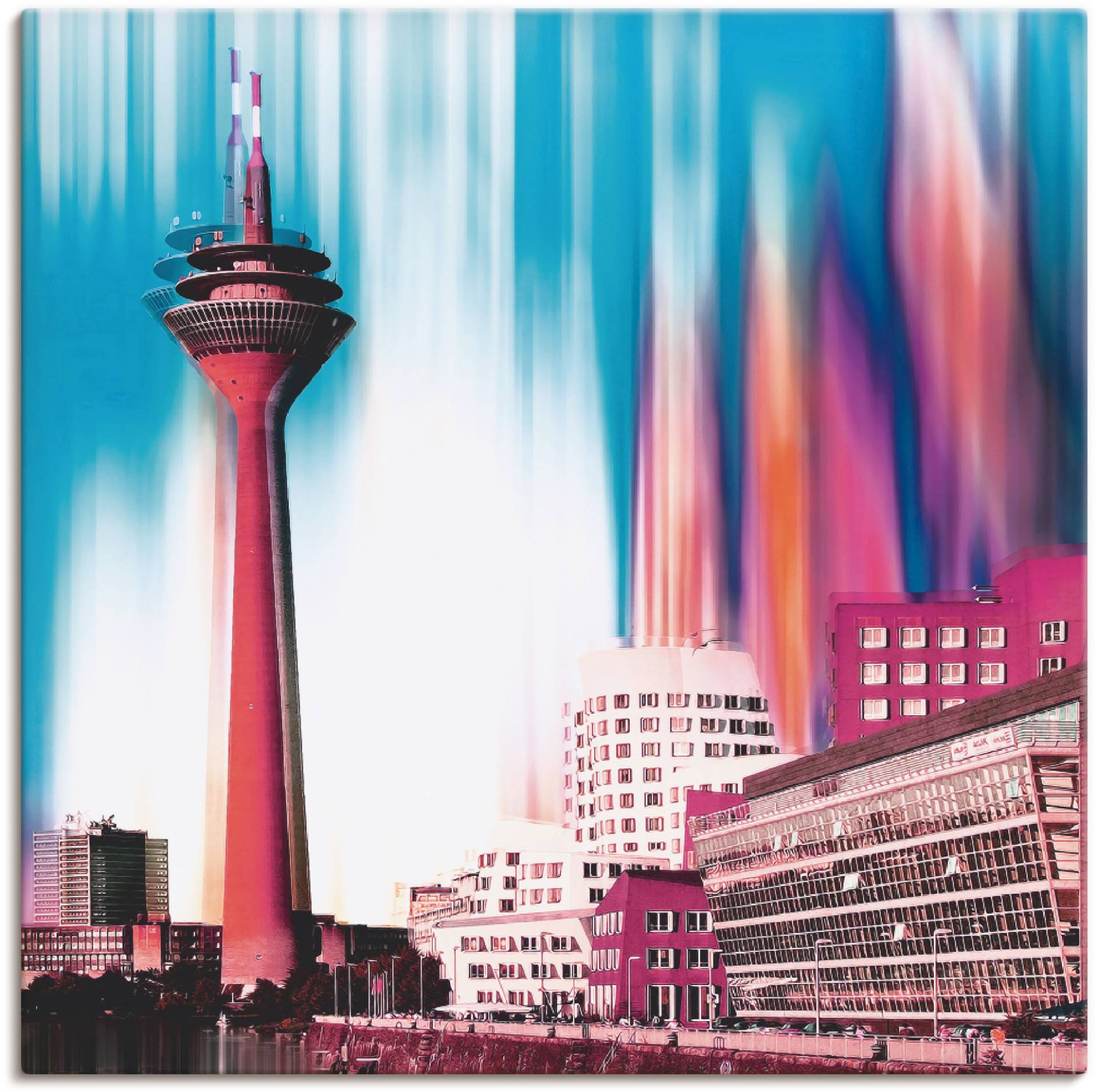 Artland Leinwandbild »Düsseldorf Skyline Collage I«, Deutschland, (1 St.), auf Keilrahmen gespannt von Artland