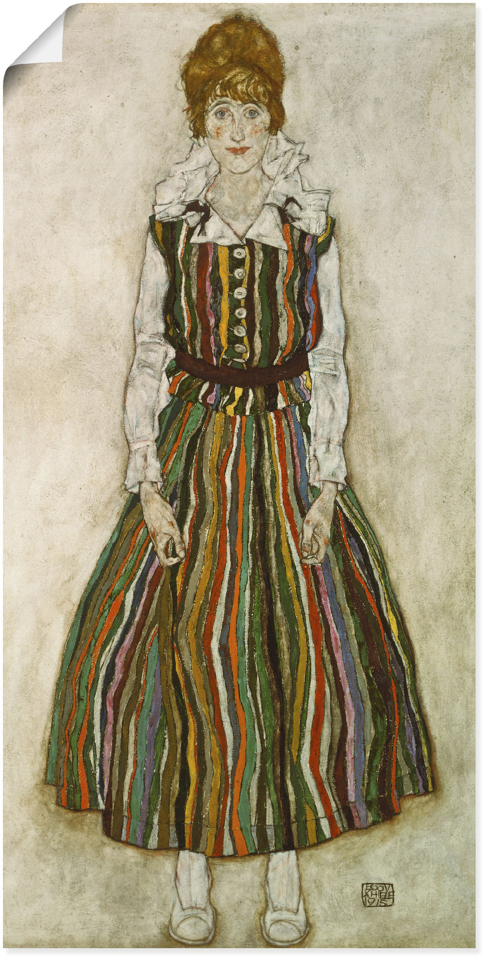 Artland Kunstdruck »Edith Schiele. 1915.«, Frau, (1 St.), als Alubild, Leinwandbild, Wandaufkleber oder Poster in versch. Grössen von Artland