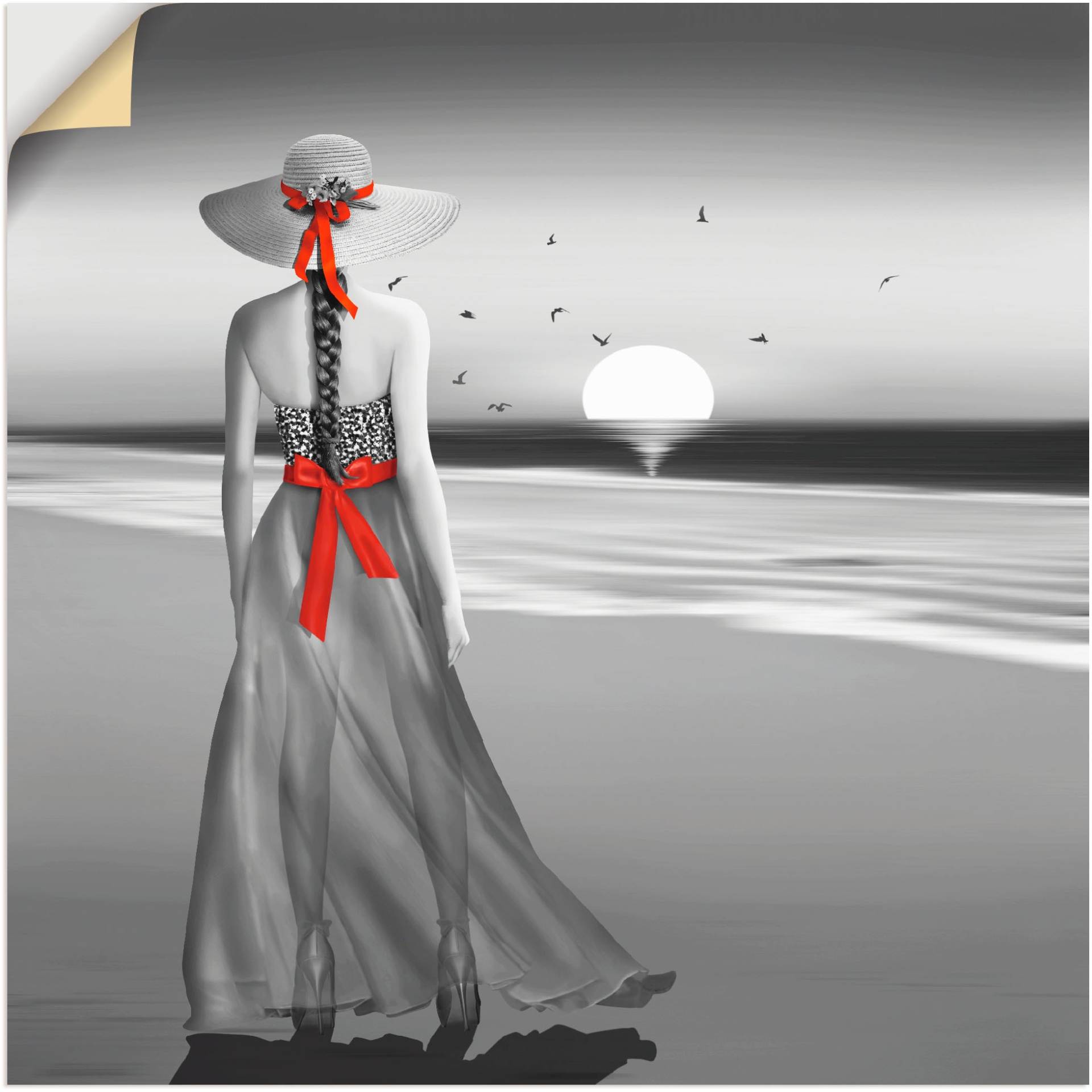 Artland Wandbild »Ein Blick zurück aufs Meer«, Frau, (1 St.), als Alubild, Outdoorbild, Leinwandbild, Poster, Wandaufkleber Artland Wandbild »Ein Blick zurück aufs Meer«, Frau, (1 St.), als Alubild, Outdoorbild, Leinwandbild, Poster, Wandaufkleber von Artland