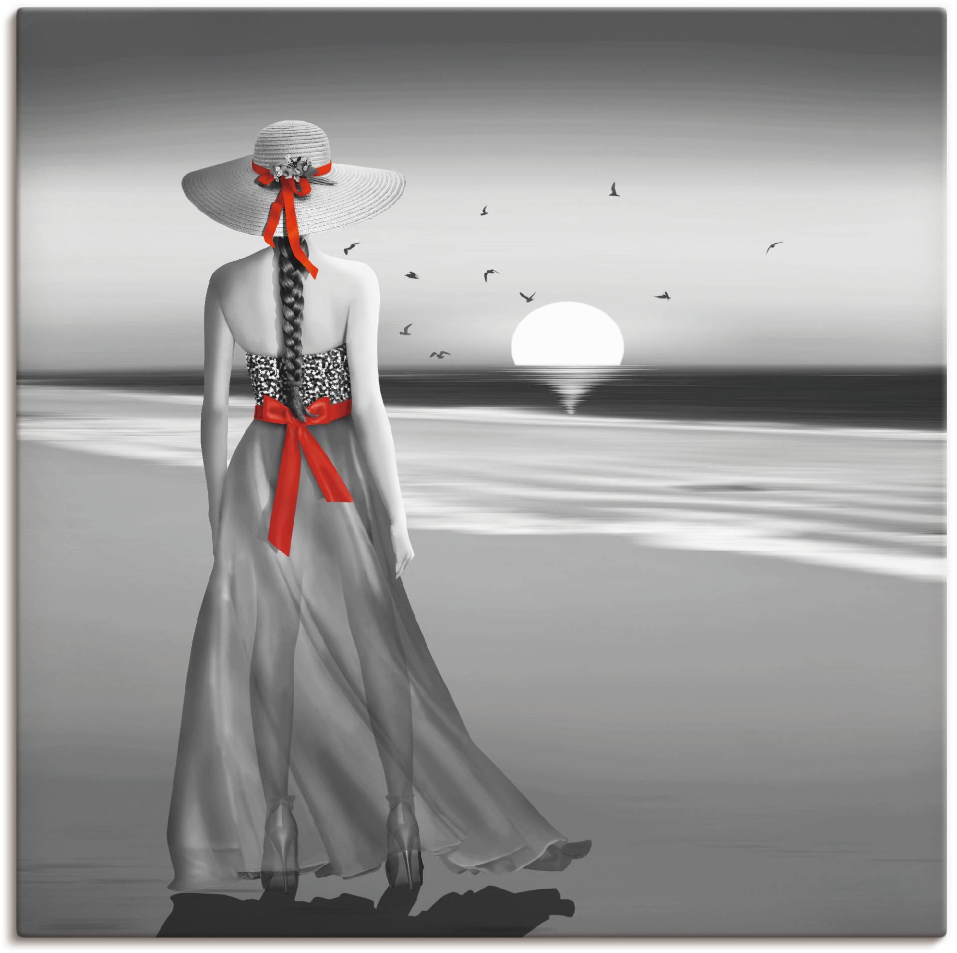 Artland Wandbild »Ein Blick zurück aufs Meer«, Frau, (1 St.), als Alubild, Outdoorbild, Leinwandbild, Poster, Wandaufkleber Artland Wandbild »Ein Blick zurück aufs Meer«, Frau, (1 St.), als Alubild, Outdoorbild, Leinwandbild, Poster, Wandaufkleber von Artland