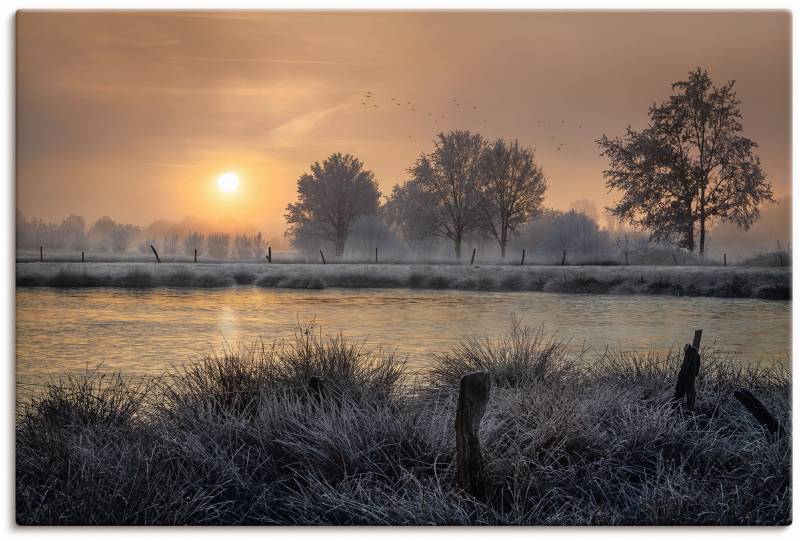 Artland Wandbild »Ein Wintertag beginnt«, Bilder vom Sonnenuntergang & -aufgang, (1 St.), als Alubild, Outdoorbild, Leinwandbild, Wandaufkleber, versch. Grössen von Artland