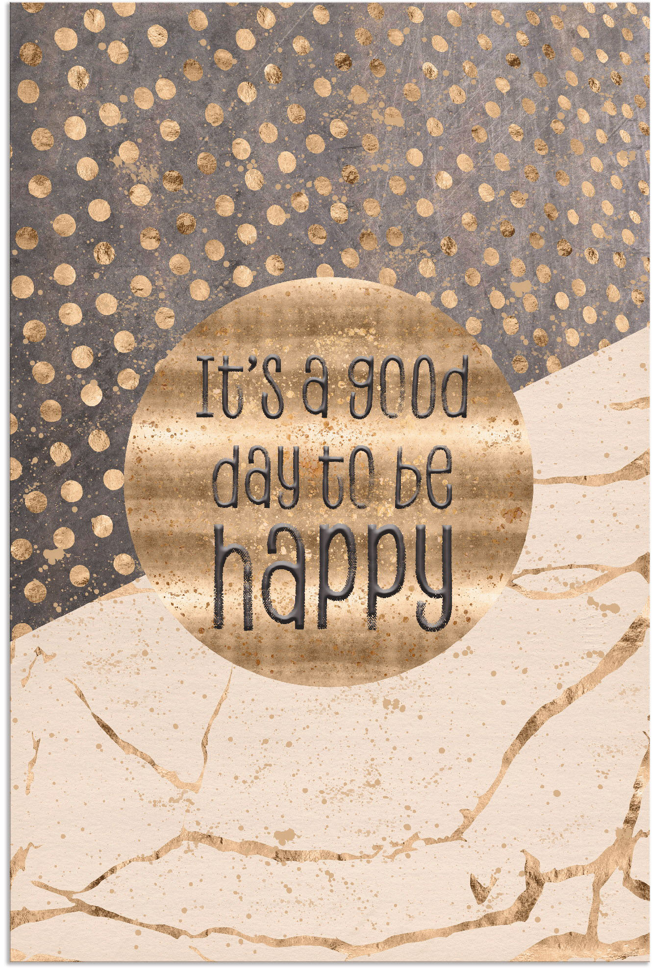 Artland Wandbild »Ein guter Tag um glücklich zu sein«, Sprüche & Texte, (1 St.), als Alubild, Outdoorbild, Leinwandbild, Poster, Wandaufkleber von Artland
