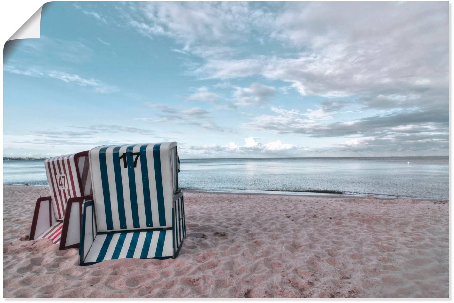 Artland Wandbild »Einsame Strandkörbe am Ostseestrand«, Strand, (1 St.), als Leinwandbild, Poster in verschied. Grössen von Artland