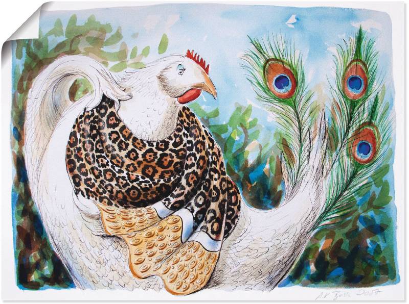 Artland Poster »Eitles Huhn«, Vögel, (1 St.), als Leinwandbild, Wandaufkleber oder Poster in versch. Grössen von Artland