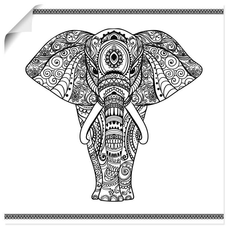 Artland Wandbild »Elefant in Mandala«, Wildtiere, (1 St.), als Leinwandbild, Poster, Wandaufkleber in verschied. Grössen von Artland