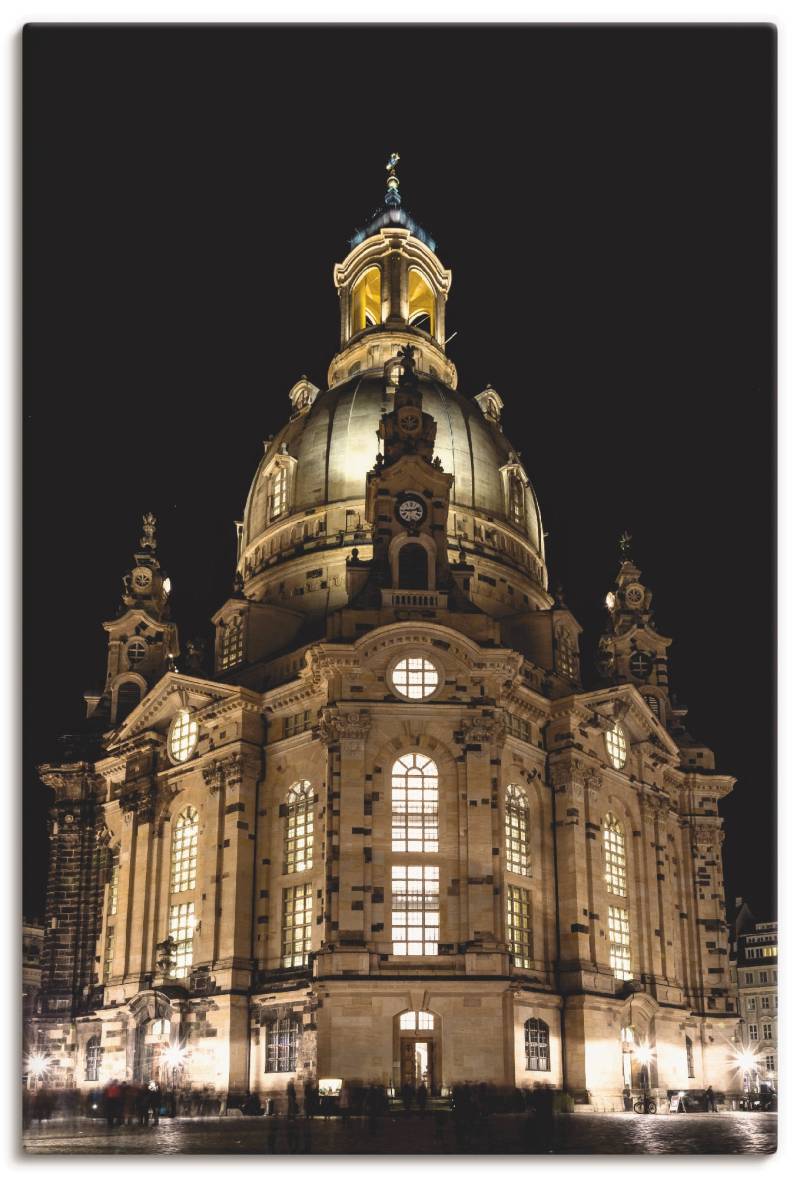 Artland Wandbild »Erleuchtete Frauenkirche in Dresden«, Gebäude, (1 St.), als Leinwandbild, Poster in verschied. Grössen von Artland