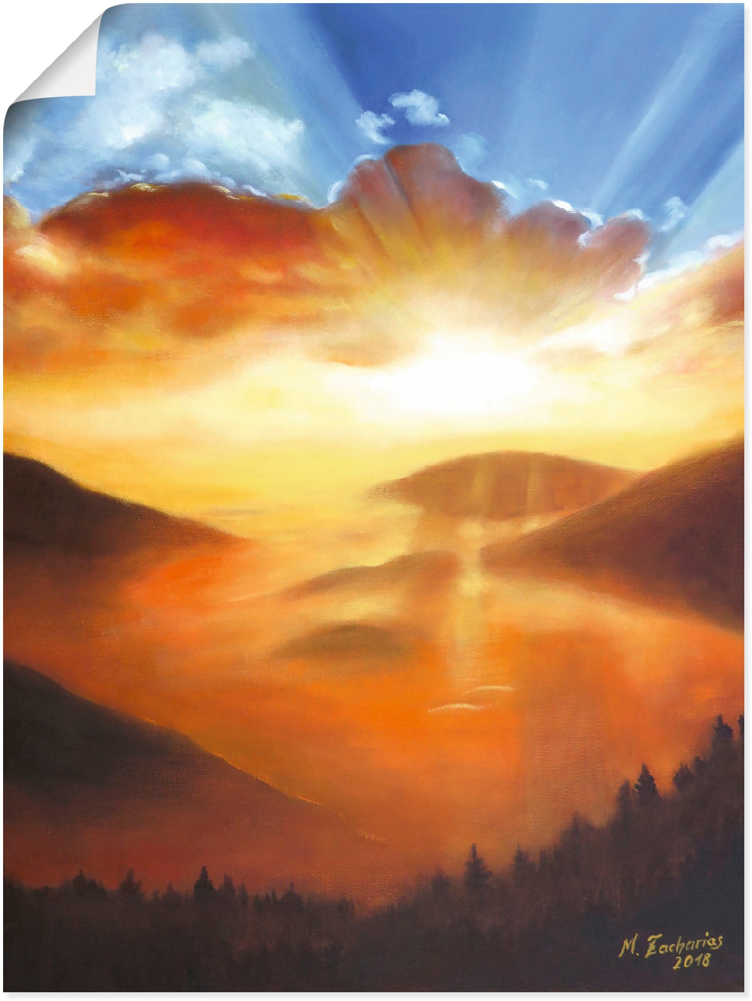 Artland Wandbild »Erwachen in der Natur«, Bilder vom Sonnenuntergang & -aufgang, (1 St.), als Leinwandbild, Poster in verschied. Grössen von Artland